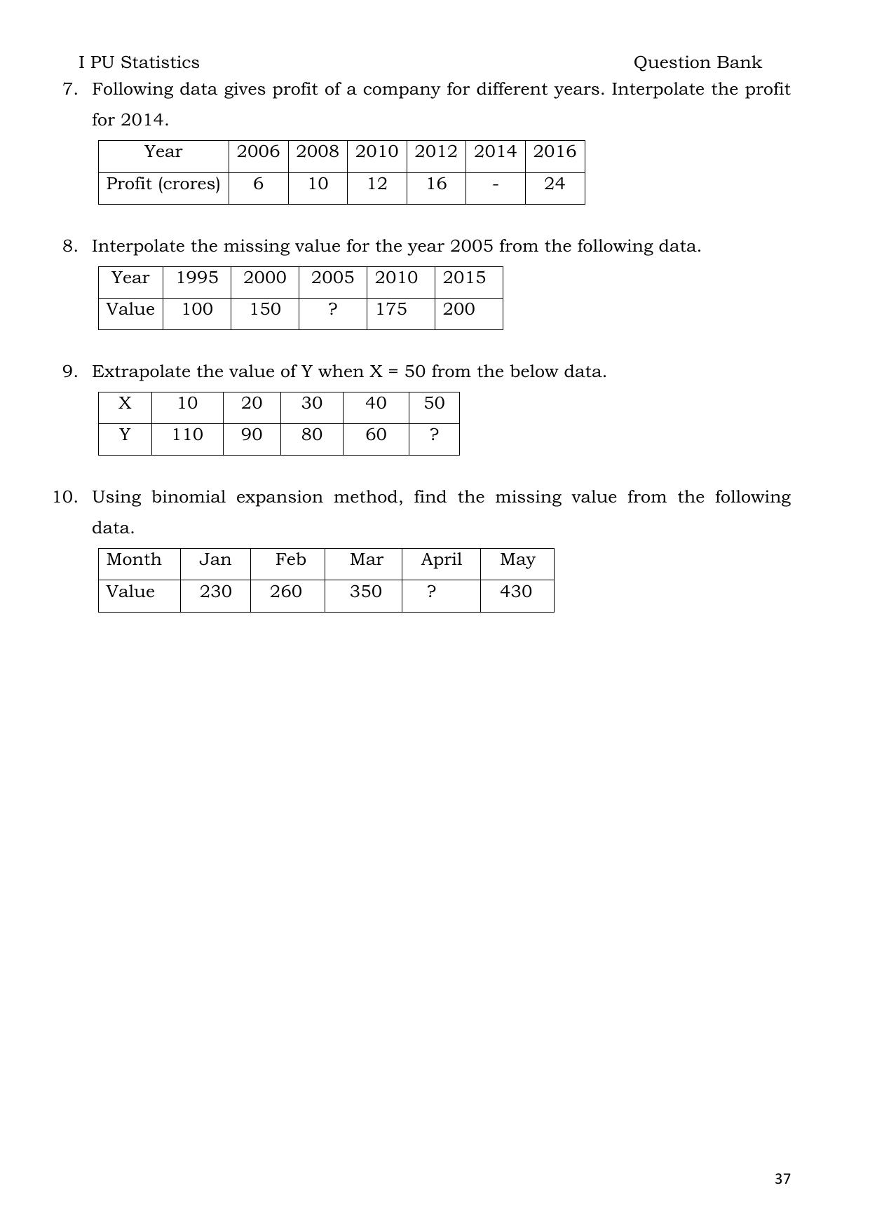 Karnataka 1st PUC Question Bank 2025 - Statistics English - Page 37