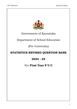 Karnataka 1st PUC Question Bank 2025 - Statistics English