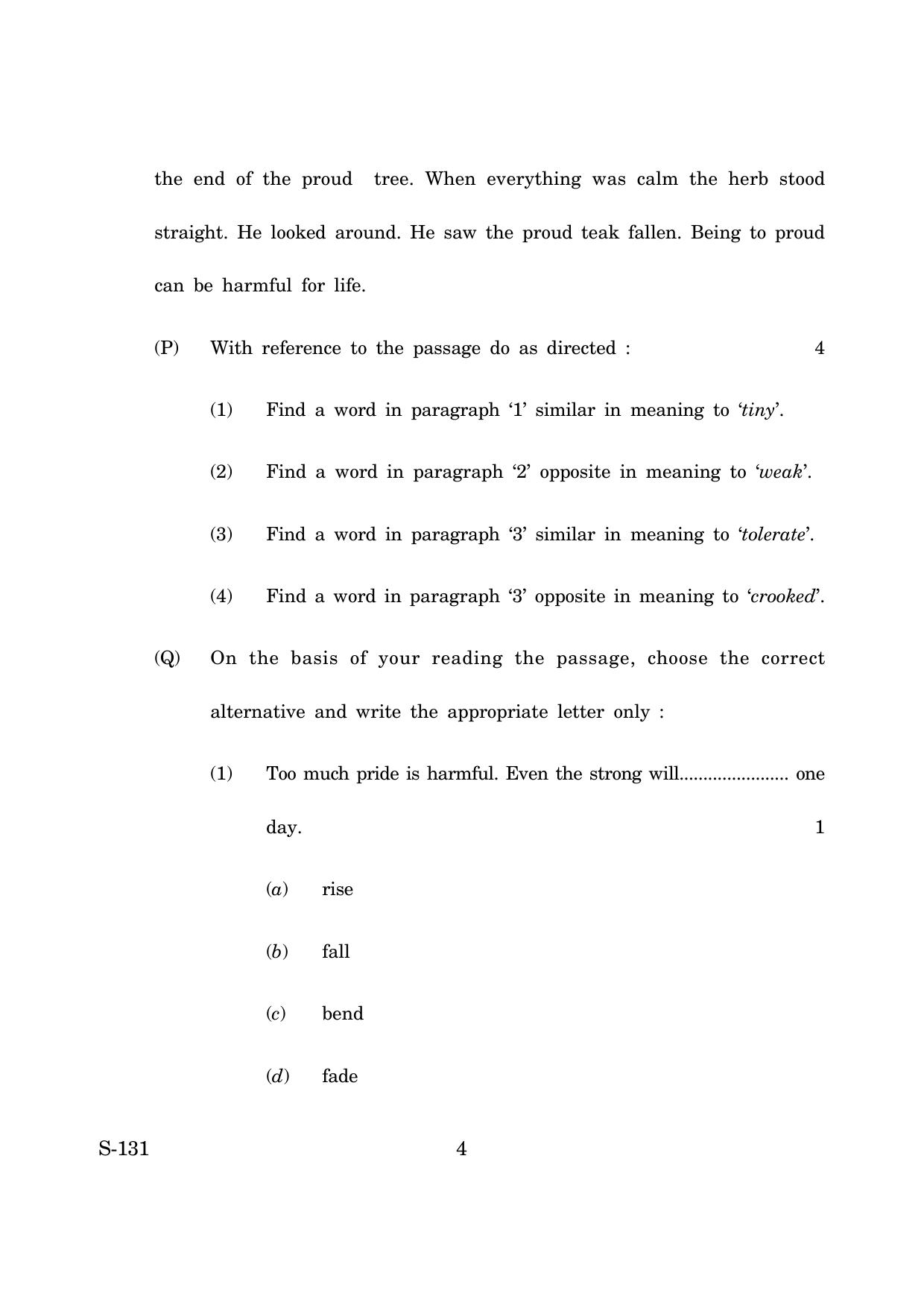 Goa Board Class 10 English Tl  (March 2019) Question Paper - Page 4