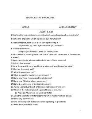 CBSE Worksheets for Class 10 Biology Assignment 3