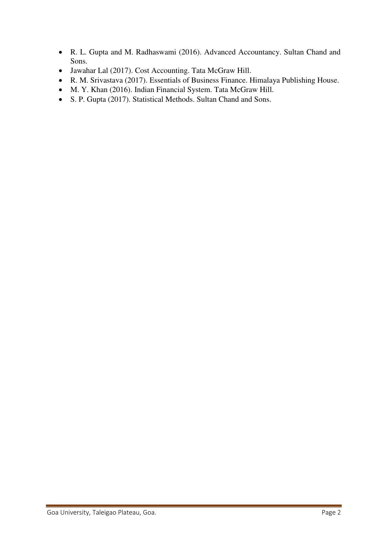 GU ART Commerce Syllabus - Page 2