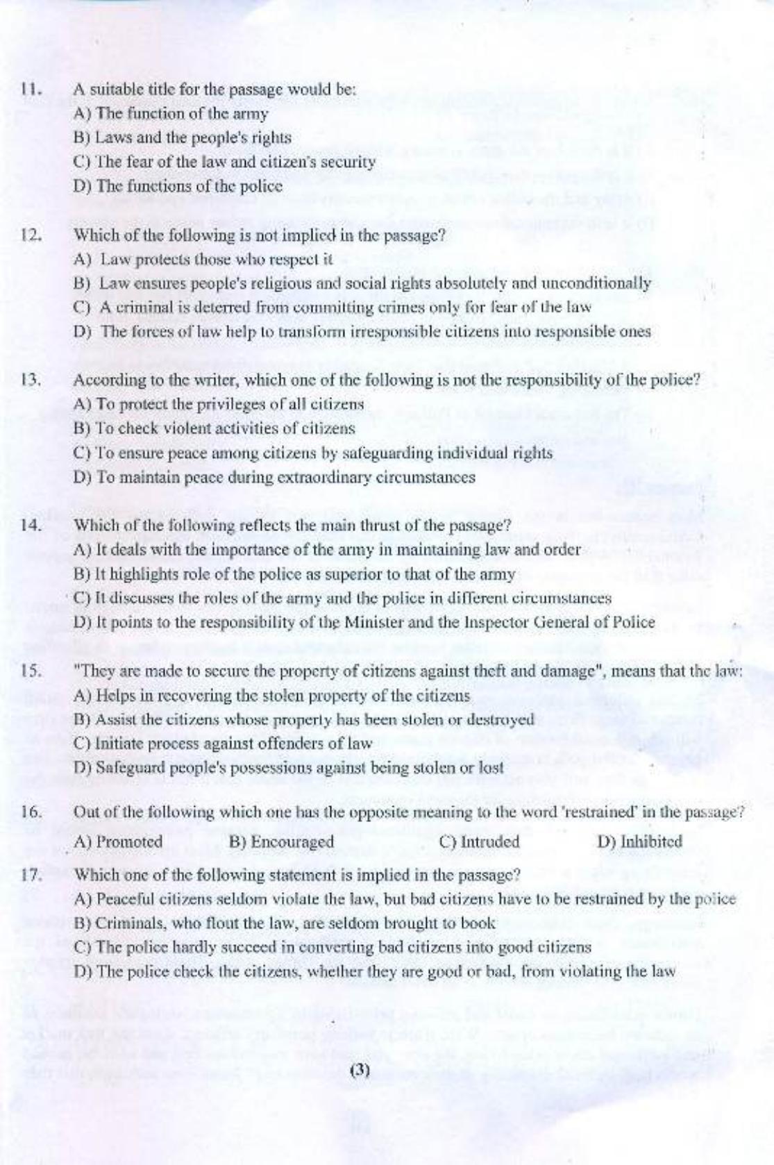 PU USOL MBA (Executive) Entrance Exam 2016 Question Booklet - Page 4