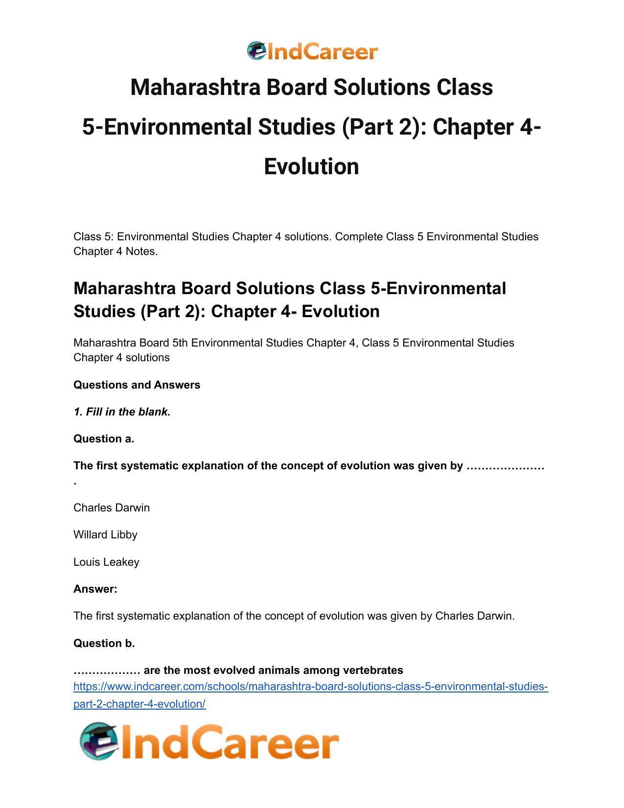Maharashtra Board Solutions Class 5-Environmental Studies (Part 2): Chapter 4- Evolution - Page 2
