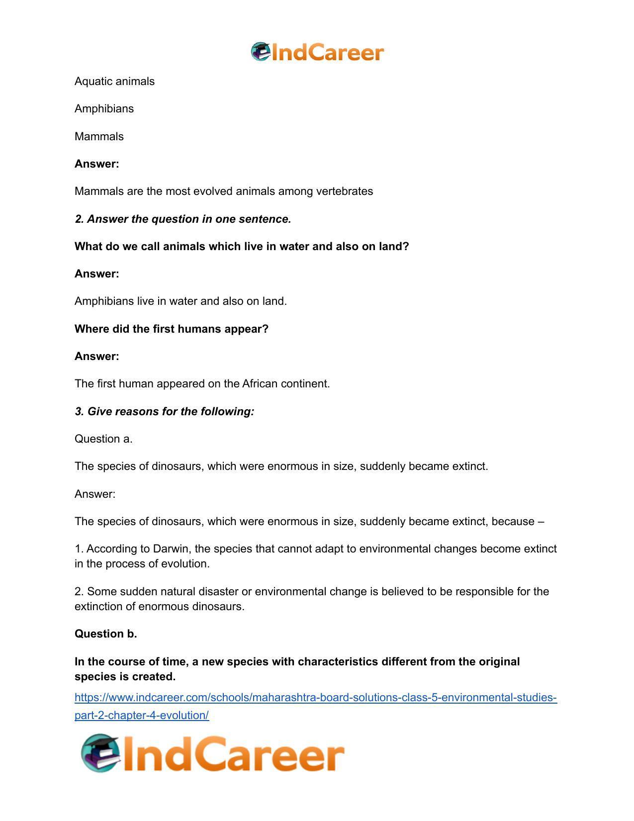 Maharashtra Board Solutions Class 5-Environmental Studies (Part 2): Chapter 4- Evolution - Page 3