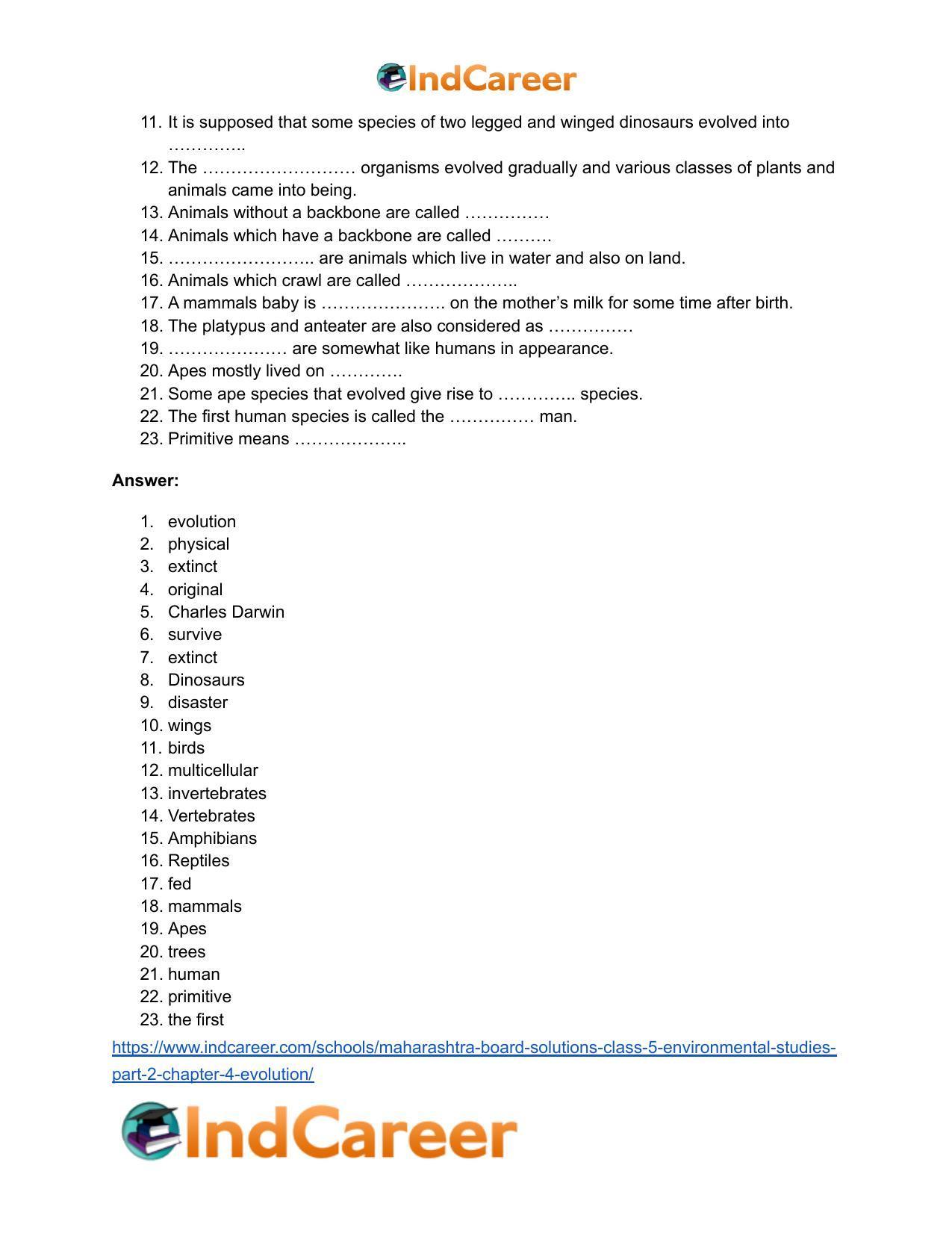 Maharashtra Board Solutions Class 5-Environmental Studies (Part 2): Chapter 4- Evolution - Page 6