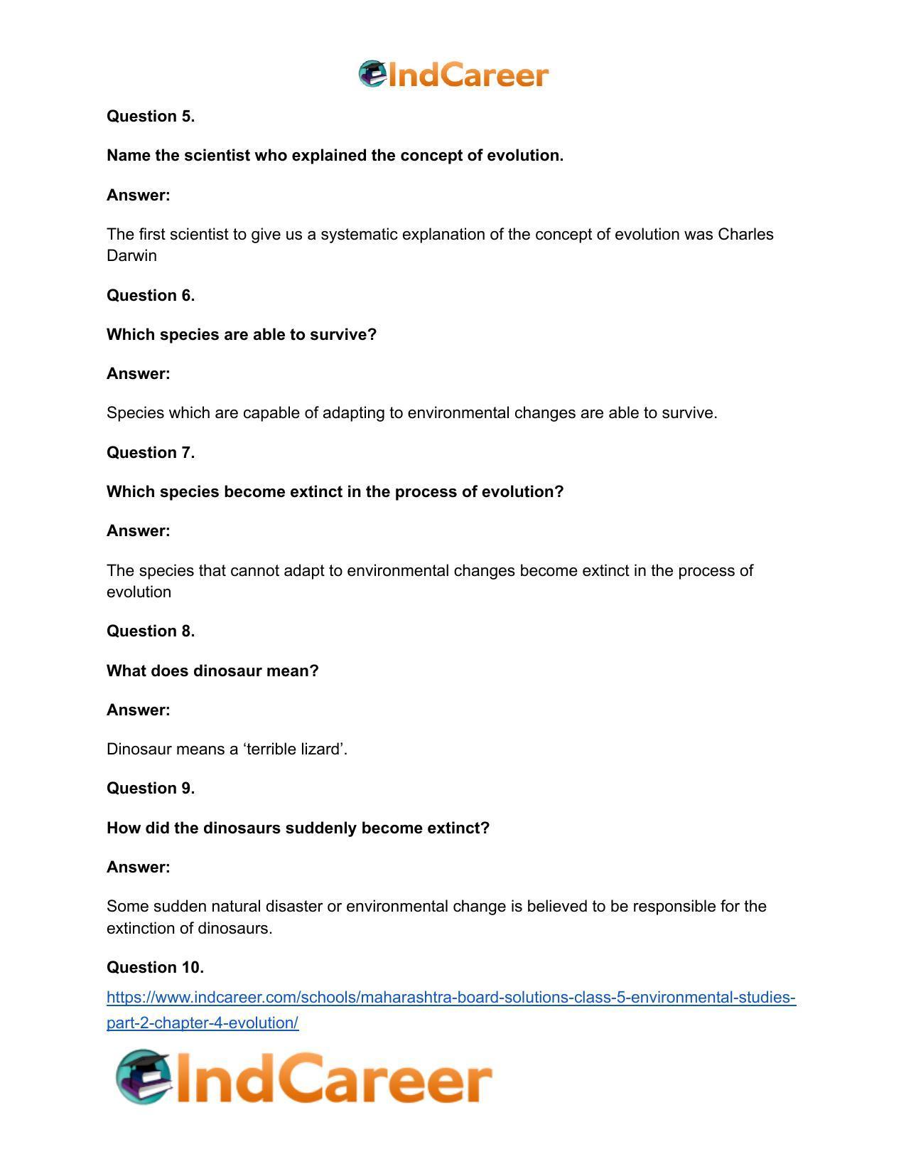 Maharashtra Board Solutions Class 5-Environmental Studies (Part 2): Chapter 4- Evolution - Page 9