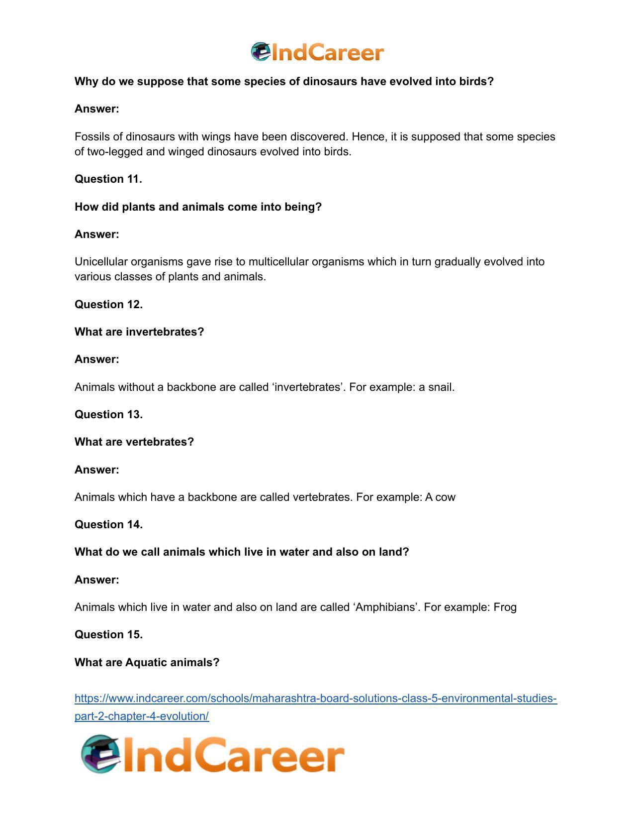 Maharashtra Board Solutions Class 5-Environmental Studies (Part 2): Chapter 4- Evolution - Page 10