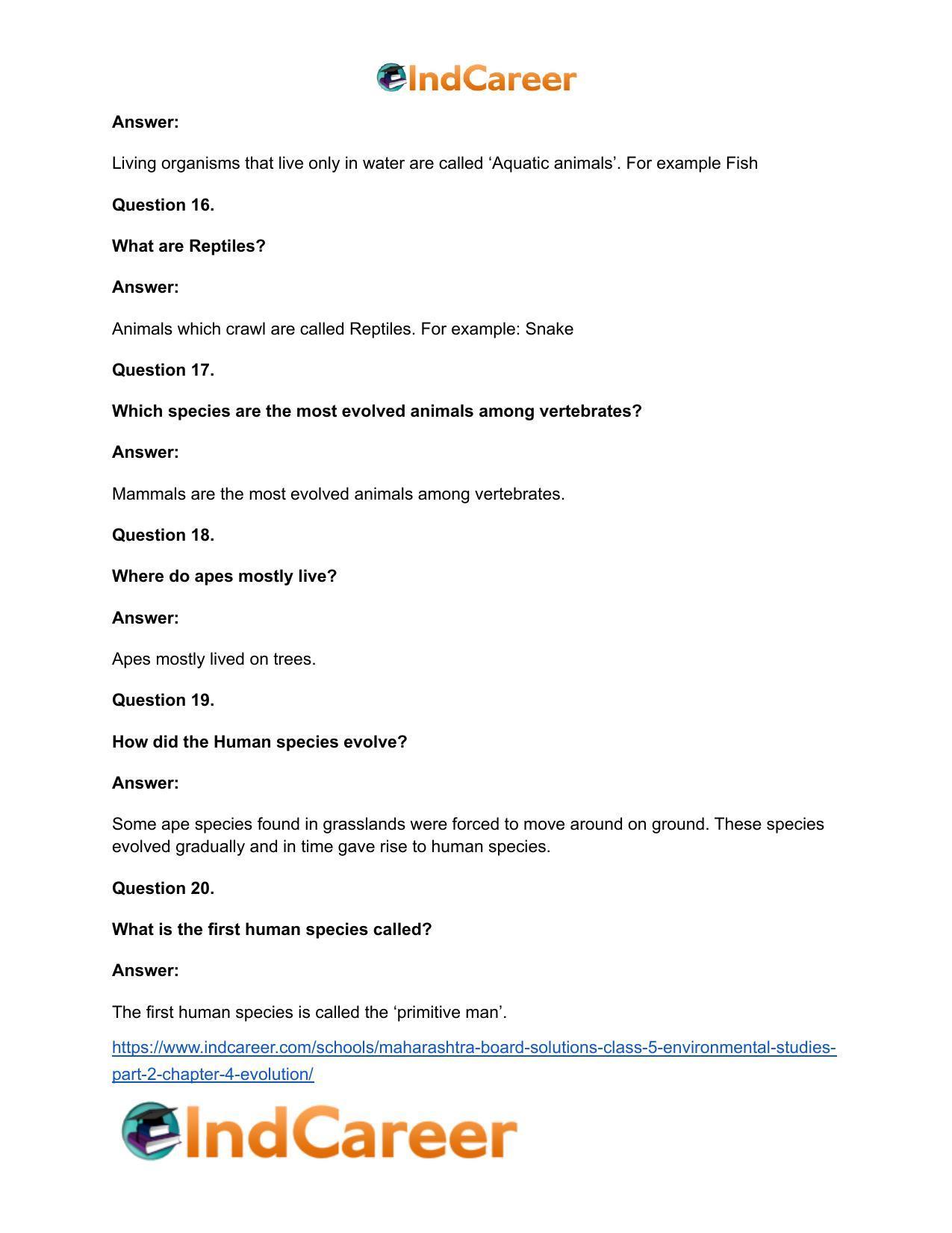Maharashtra Board Solutions Class 5-Environmental Studies (Part 2): Chapter 4- Evolution - Page 11