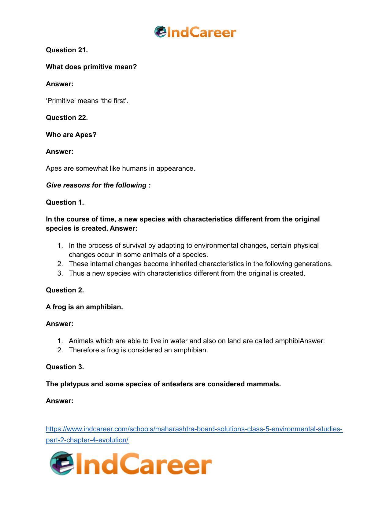 Maharashtra Board Solutions Class 5-Environmental Studies (Part 2): Chapter 4- Evolution - Page 12