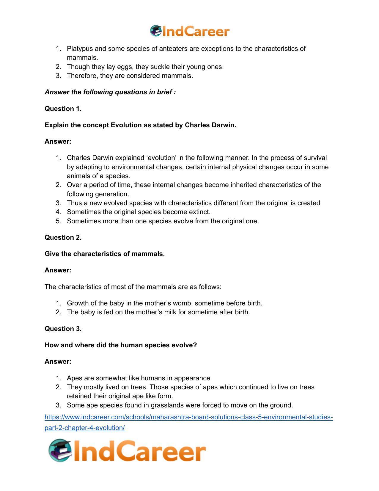 Maharashtra Board Solutions Class 5-Environmental Studies (Part 2): Chapter 4- Evolution - Page 13