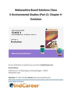 Maharashtra Board Solutions Class 5-Environmental Studies (Part 2): Chapter 4- Evolution