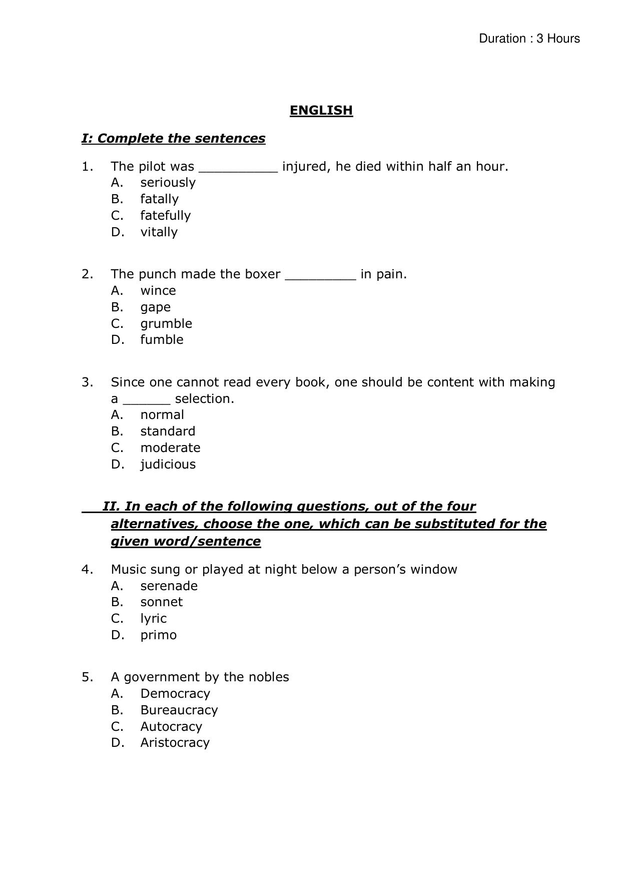 IMU CET M.Tech (for Civil Engineering Graduates) Sample Paper - Page 1