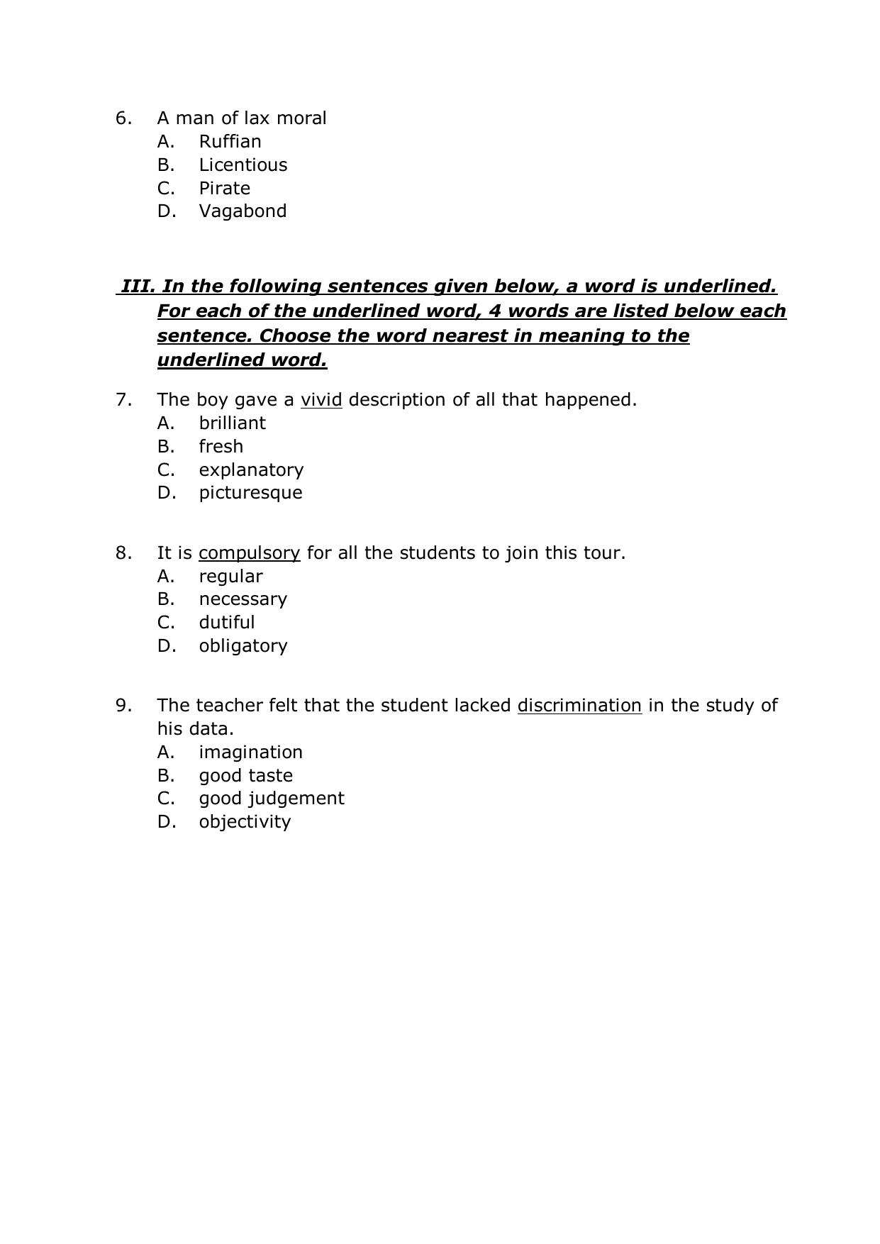 IMU CET M.Tech (for Civil Engineering Graduates) Sample Paper - Page 2