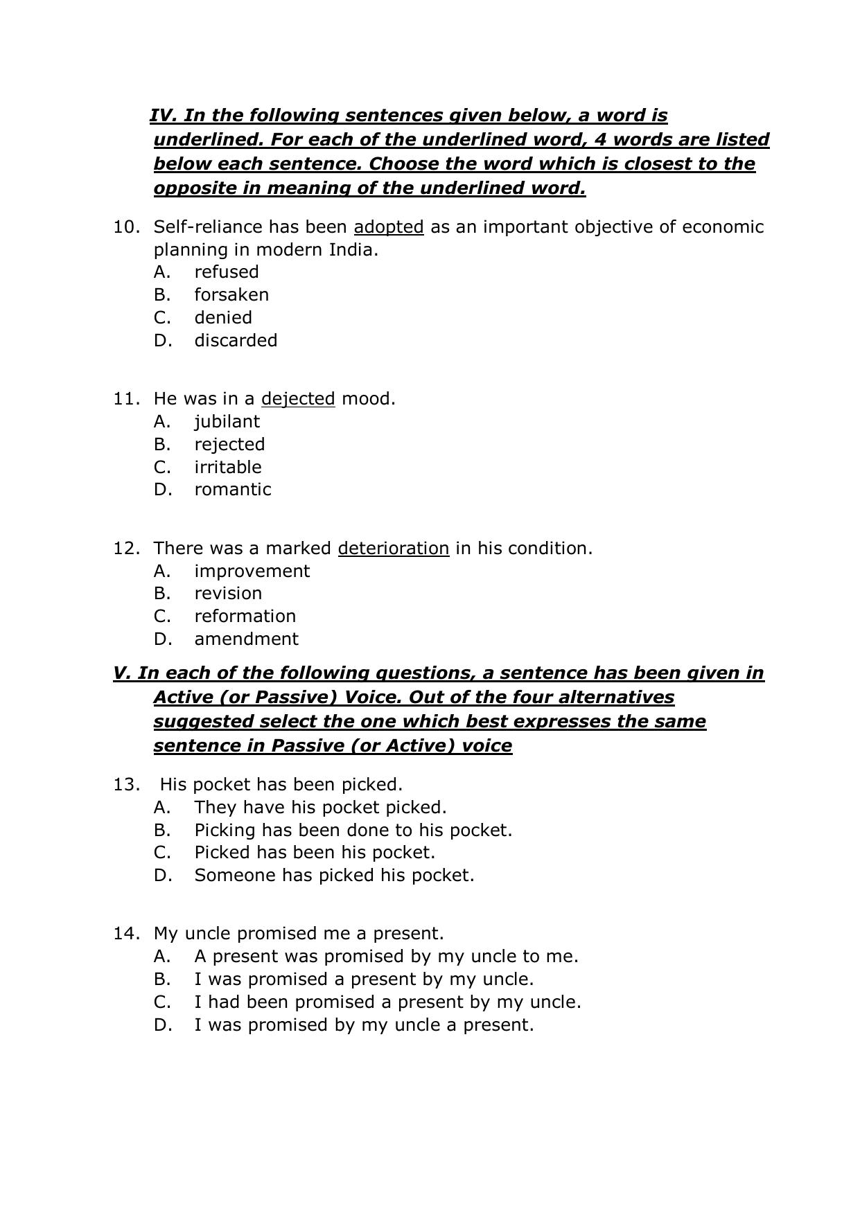 IMU CET M.Tech (for Civil Engineering Graduates) Sample Paper - Page 3