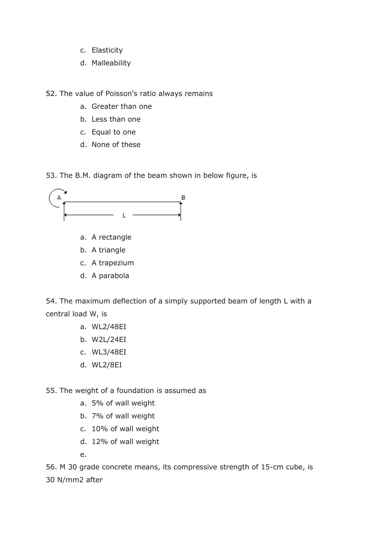 IMU CET M.Tech (for Civil Engineering Graduates) Sample Paper - Page 20