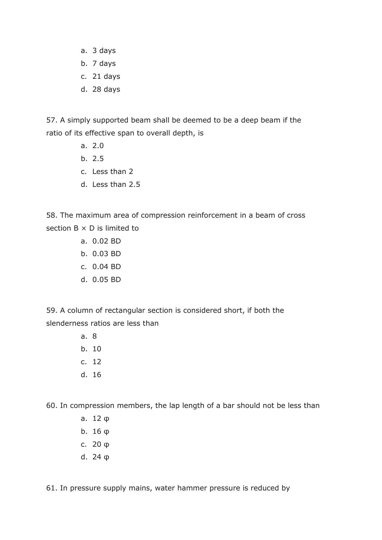 IMU CET M.Tech (for Civil Engineering Graduates) Sample Paper - Page 21