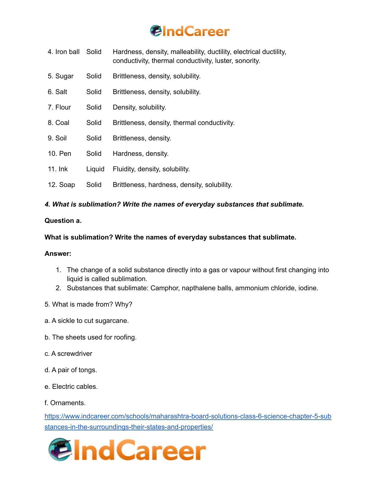 Maharashtra Board Solutions Class 6-Science: Chapter 5- Substances in the Surroundings - Their States and Properties - Page 4