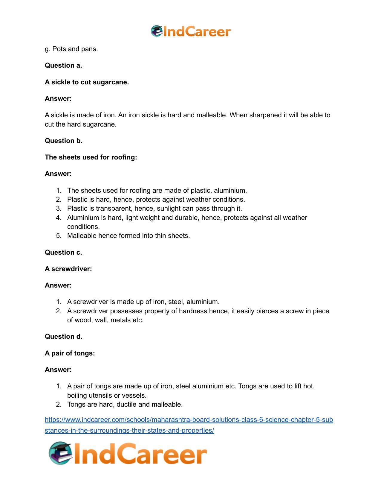 Maharashtra Board Solutions Class 6-Science: Chapter 5- Substances in the Surroundings - Their States and Properties - Page 5