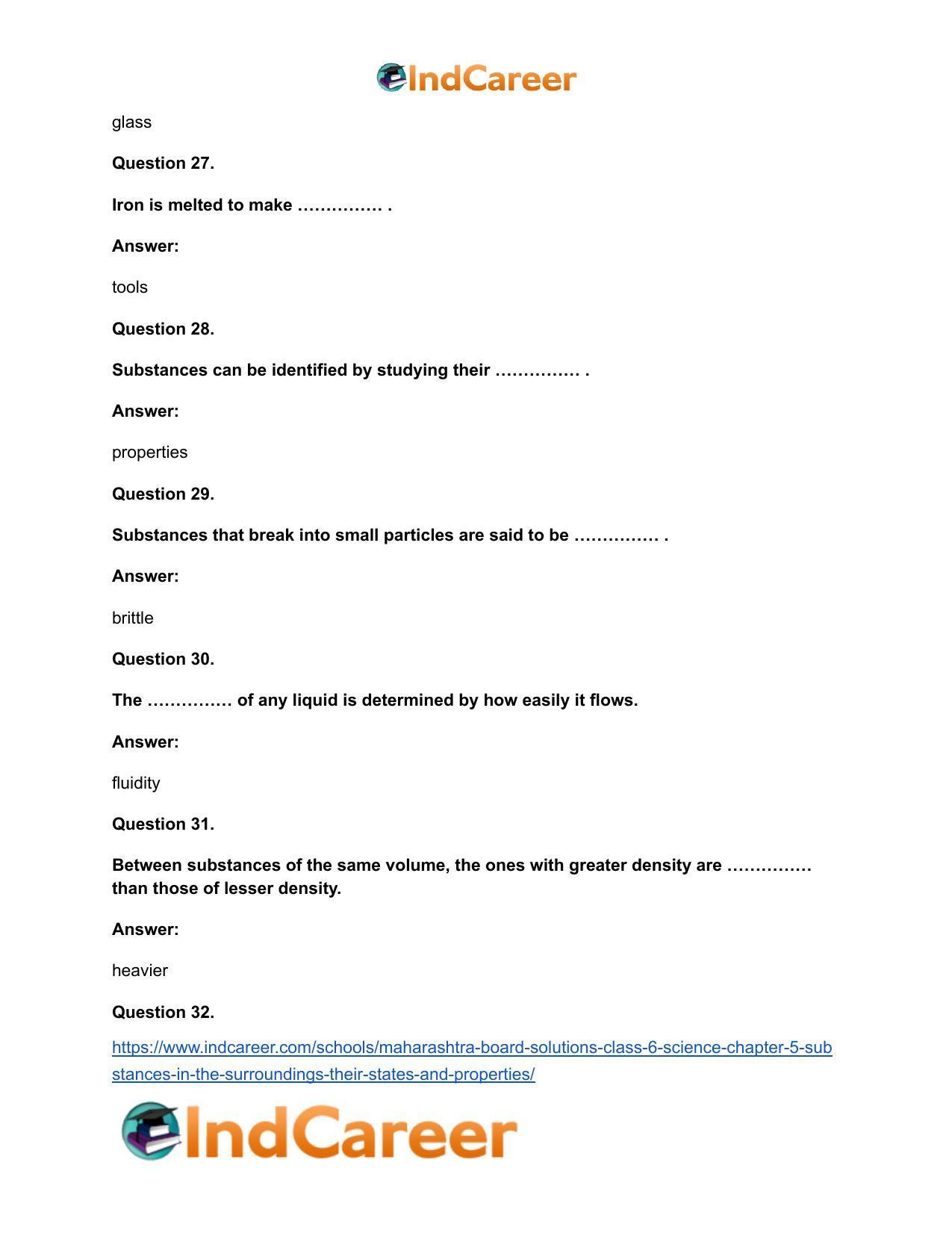 Maharashtra Board Solutions Class 6-Science: Chapter 5- Substances in the Surroundings - Their States and Properties - Page 15