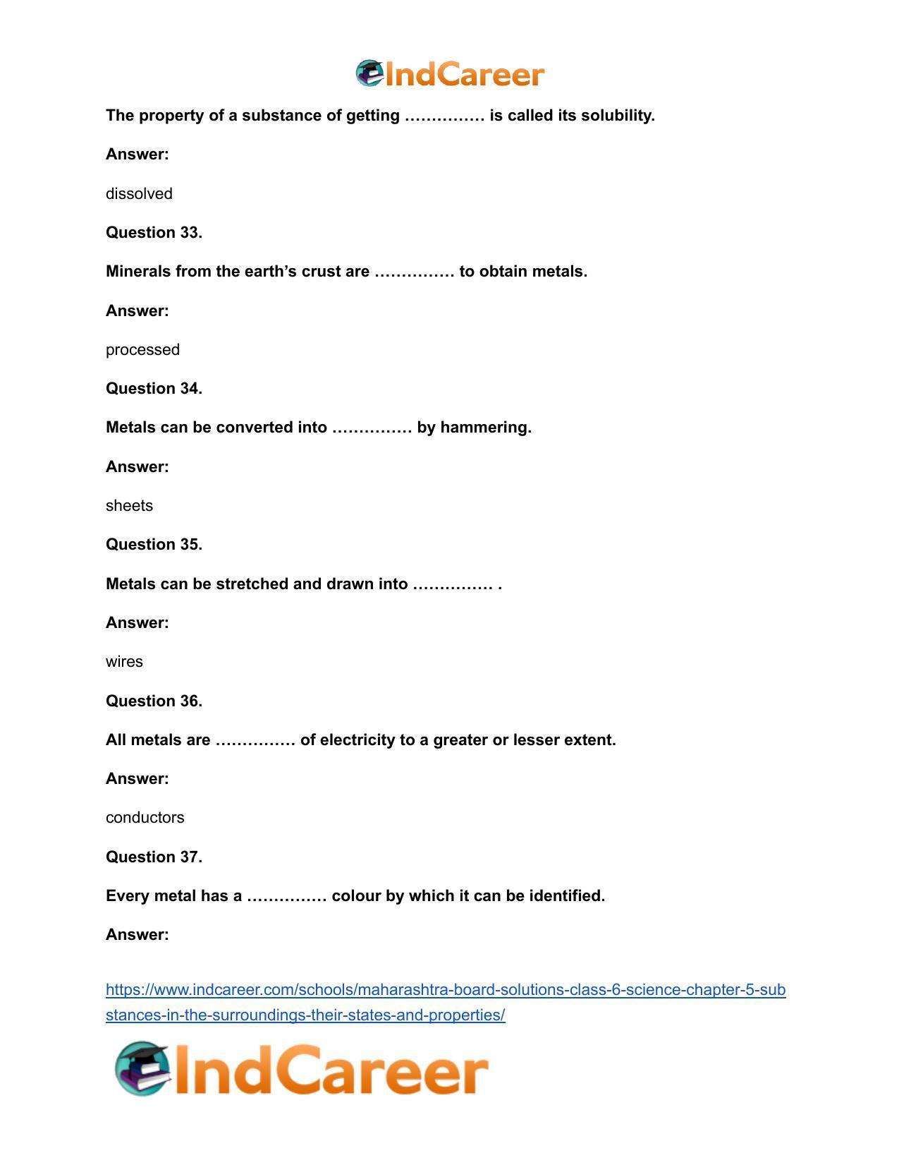 Maharashtra Board Solutions Class 6-Science: Chapter 5- Substances in the Surroundings - Their States and Properties - Page 16