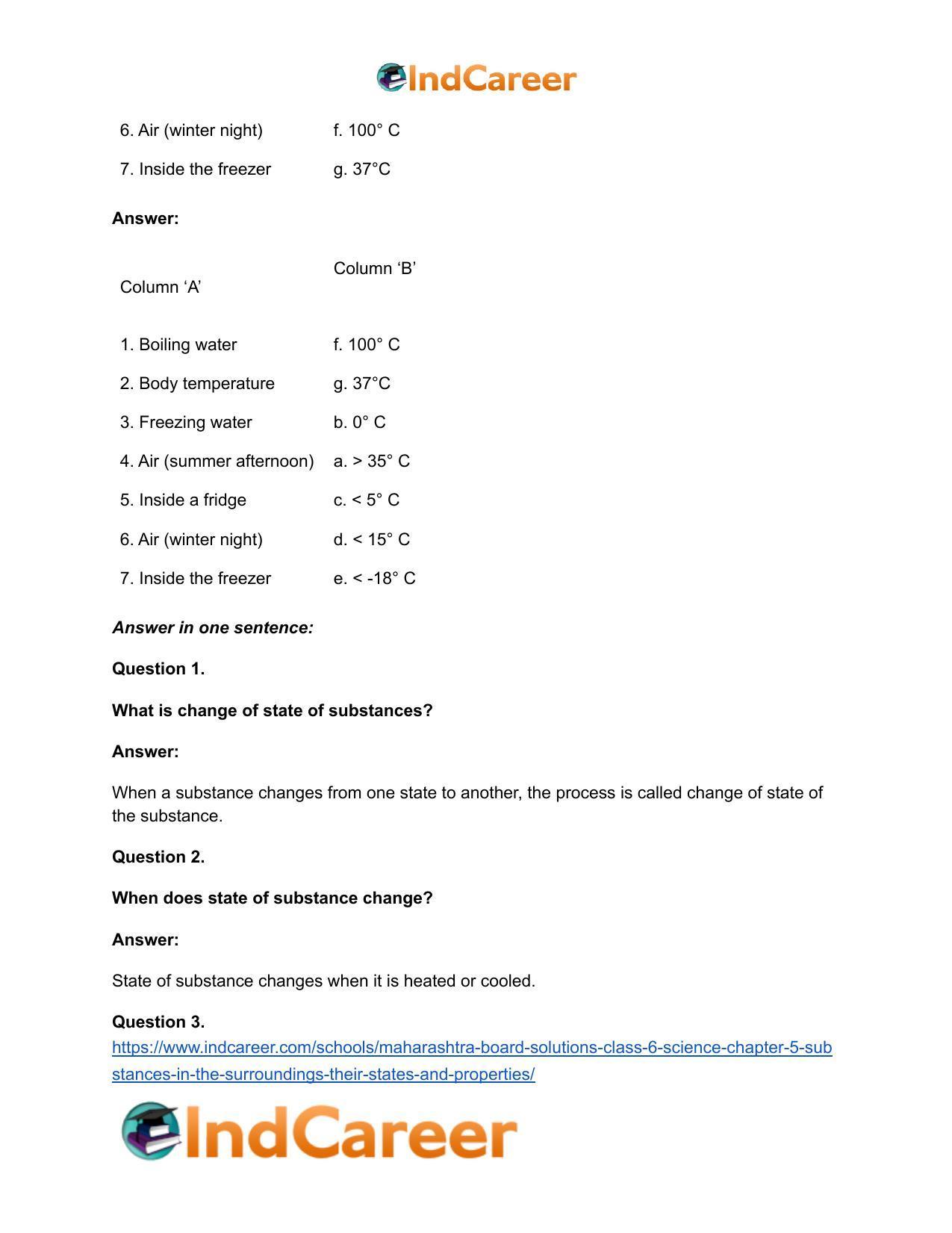 Maharashtra Board Solutions Class 6-Science: Chapter 5- Substances in the Surroundings - Their States and Properties - Page 18