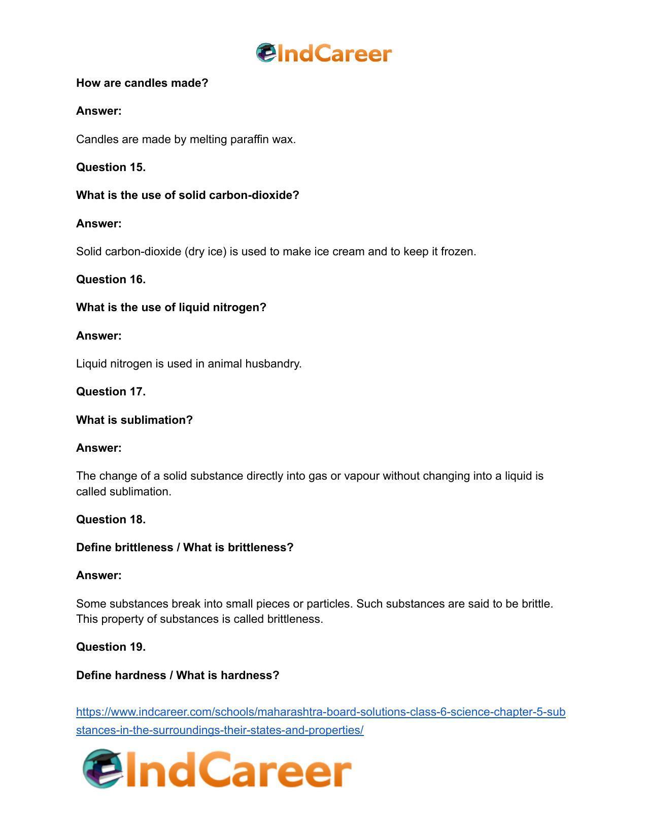 Maharashtra Board Solutions Class 6-Science: Chapter 5- Substances in the Surroundings - Their States and Properties - Page 21