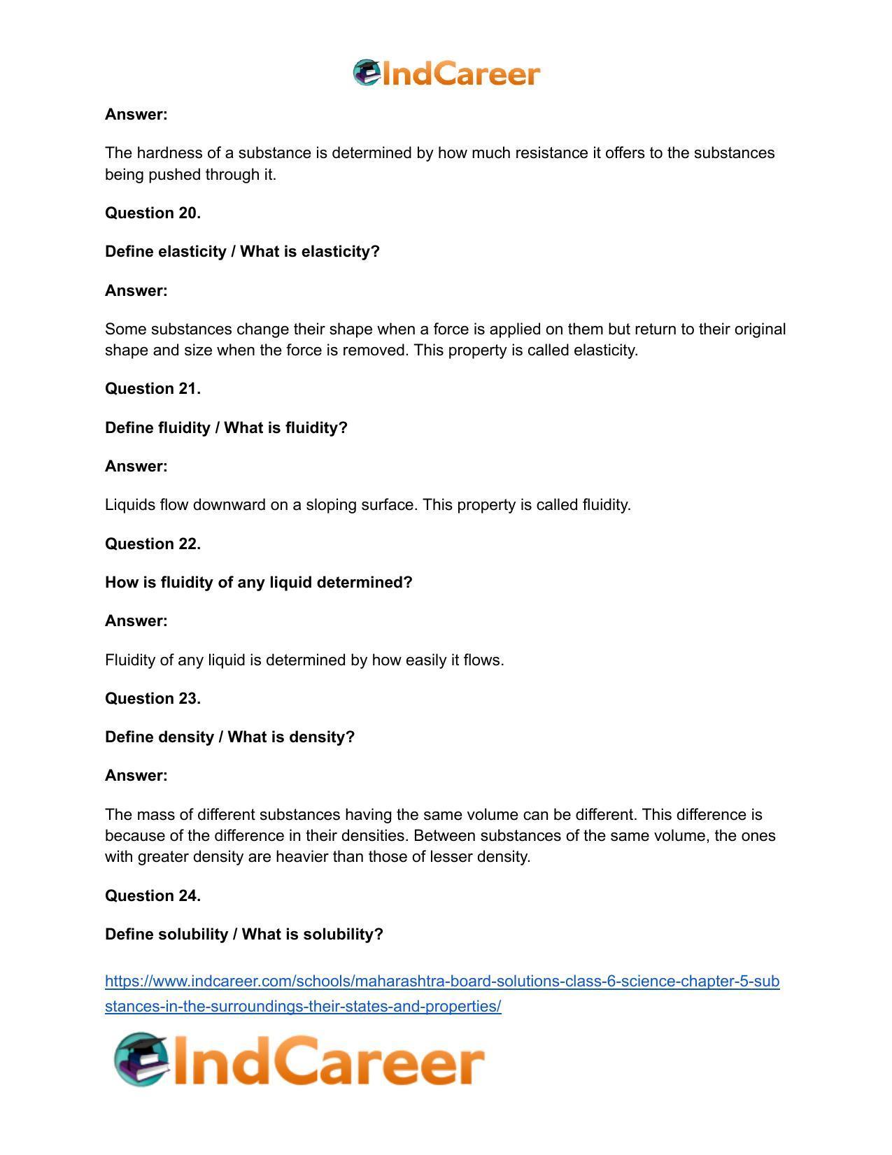 Maharashtra Board Solutions Class 6-Science: Chapter 5- Substances in the Surroundings - Their States and Properties - Page 22