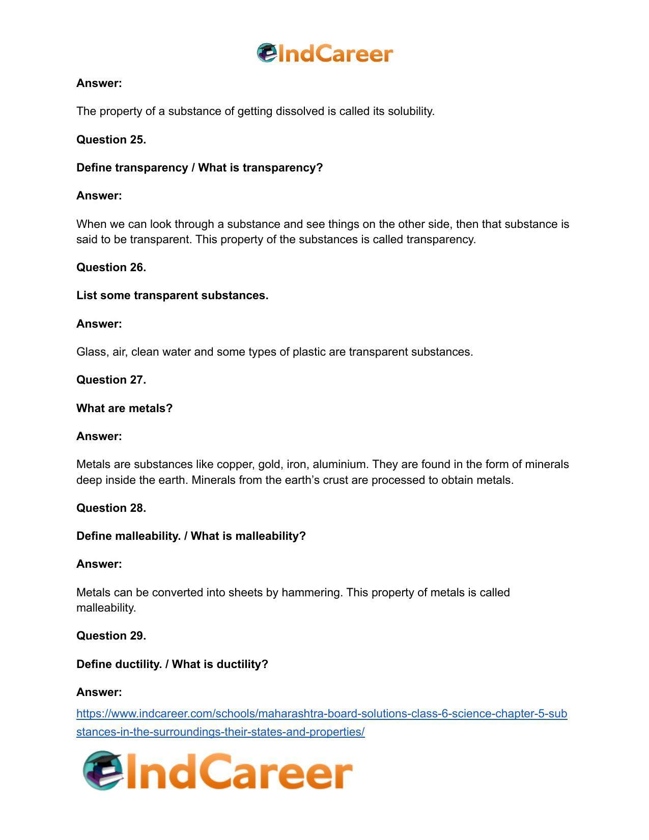 Maharashtra Board Solutions Class 6-Science: Chapter 5- Substances in the Surroundings - Their States and Properties - Page 23