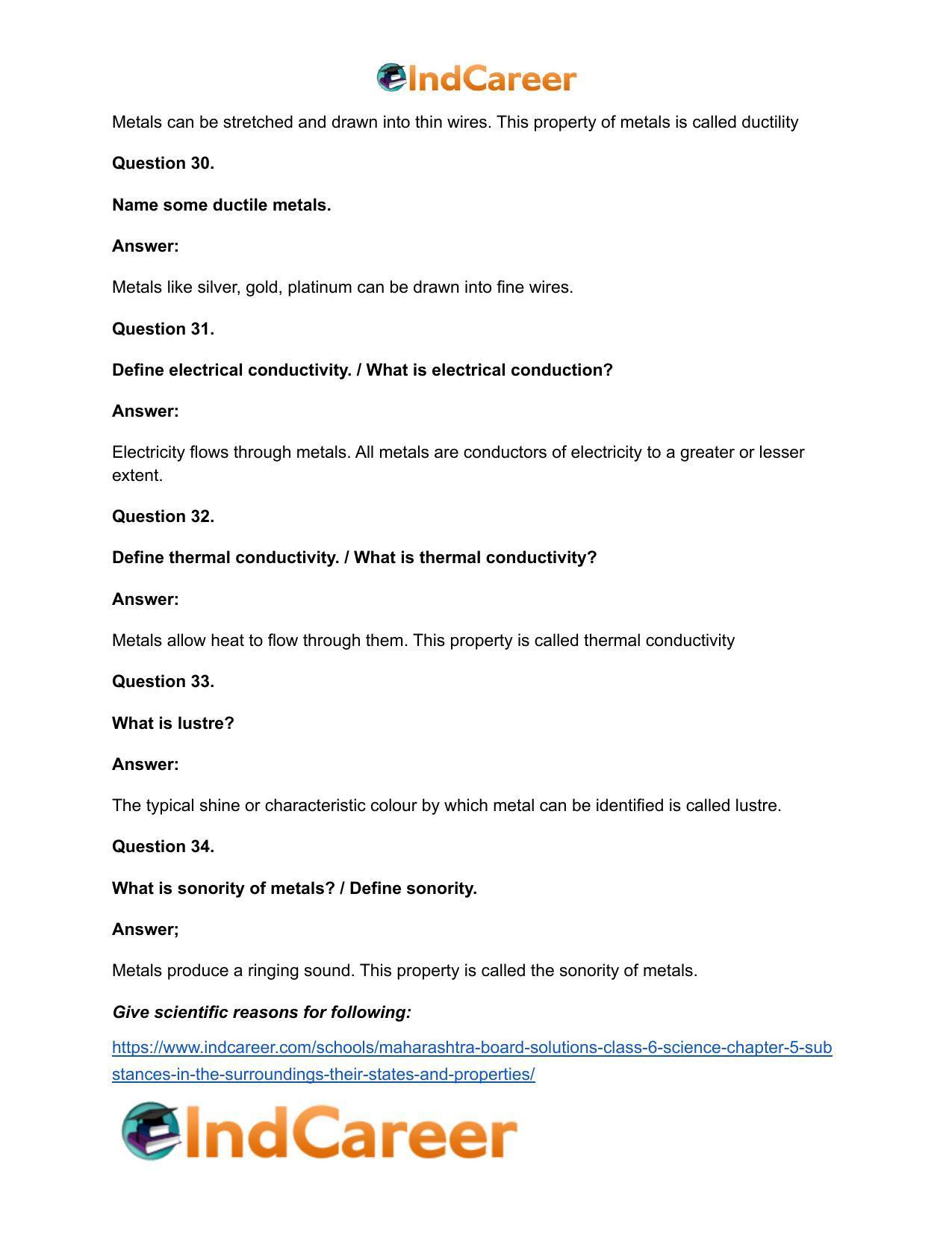 Maharashtra Board Solutions Class 6-Science: Chapter 5- Substances in the Surroundings - Their States and Properties - Page 24