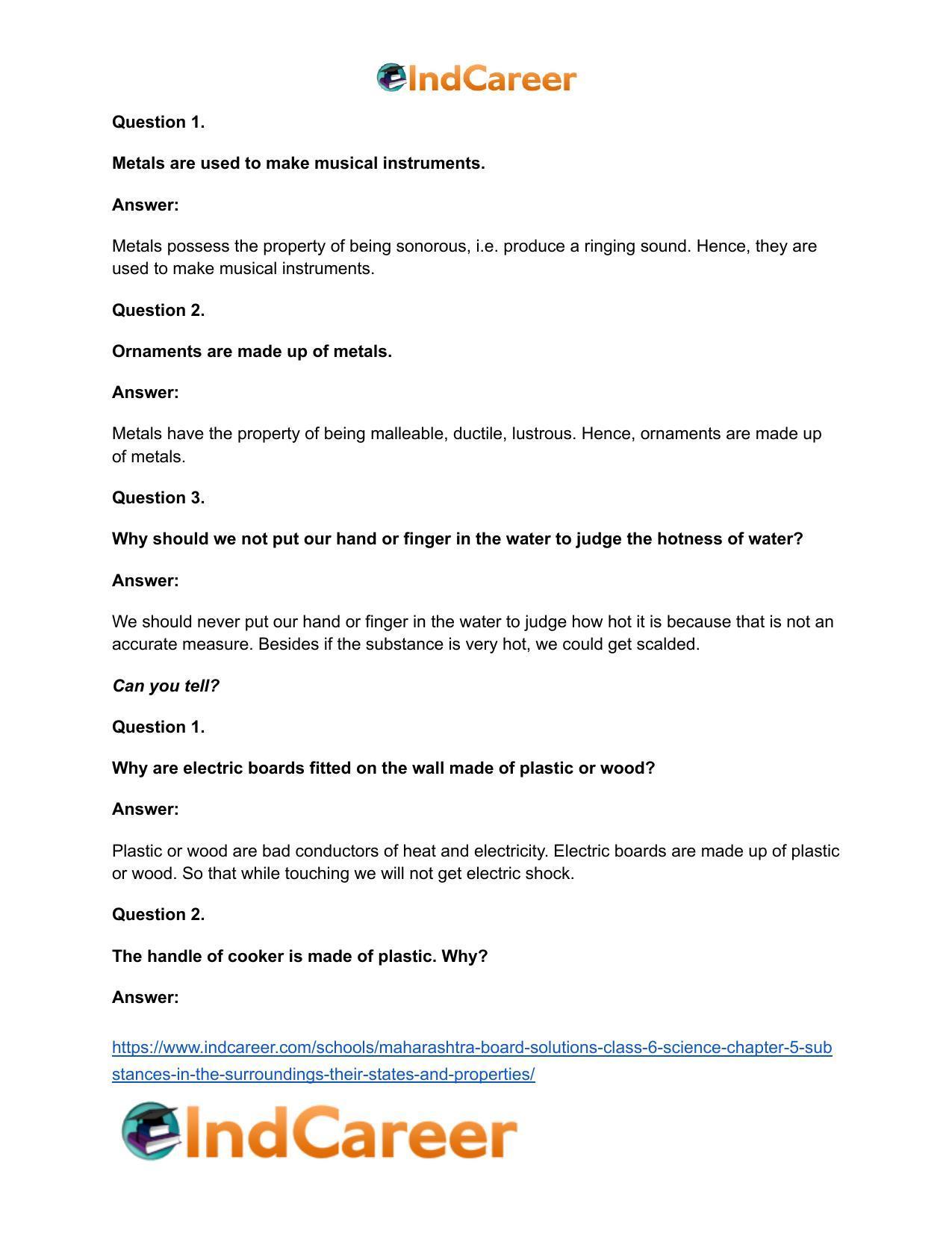 Maharashtra Board Solutions Class 6-Science: Chapter 5- Substances in the Surroundings - Their States and Properties - Page 25