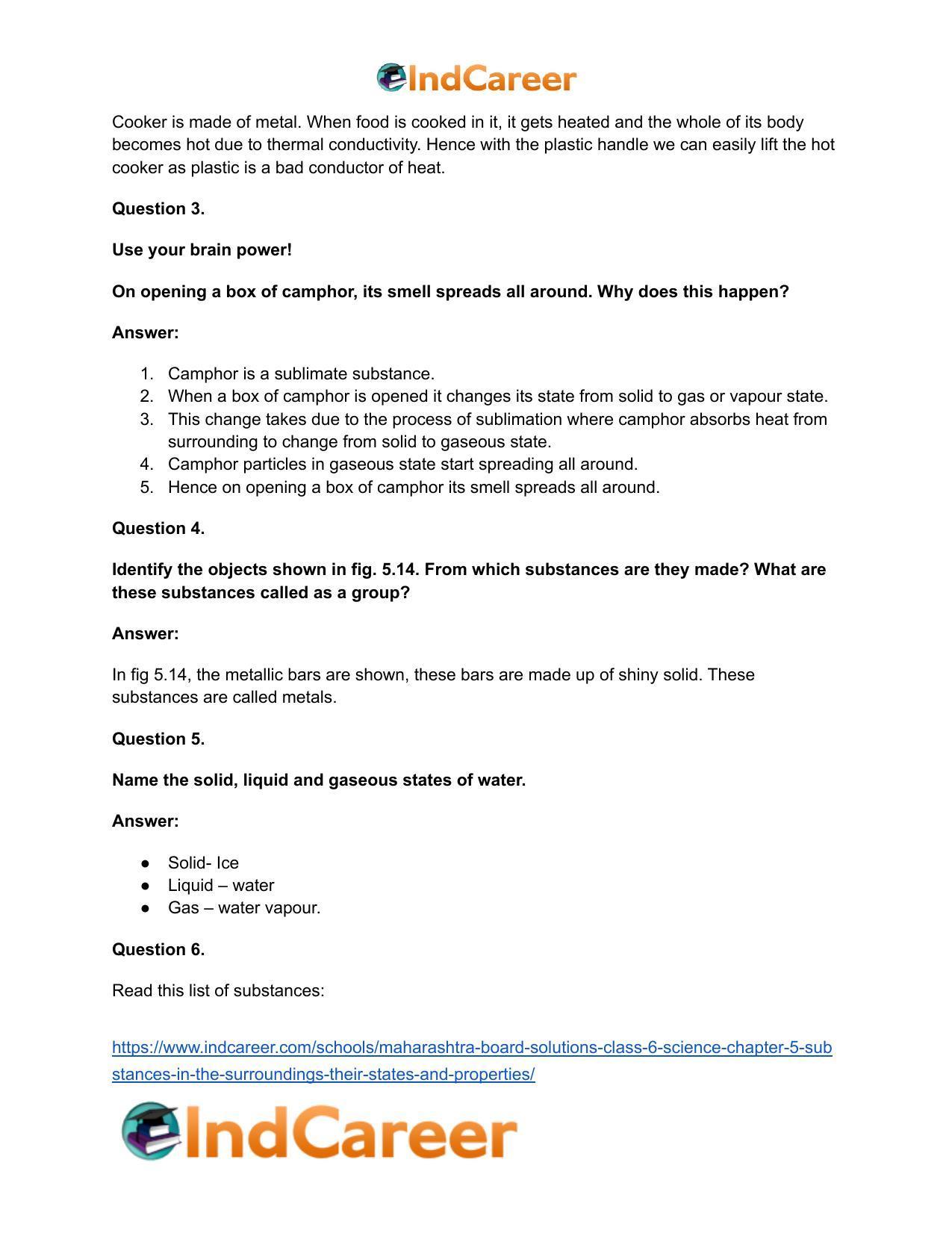 Maharashtra Board Solutions Class 6-Science: Chapter 5- Substances in the Surroundings - Their States and Properties - Page 26
