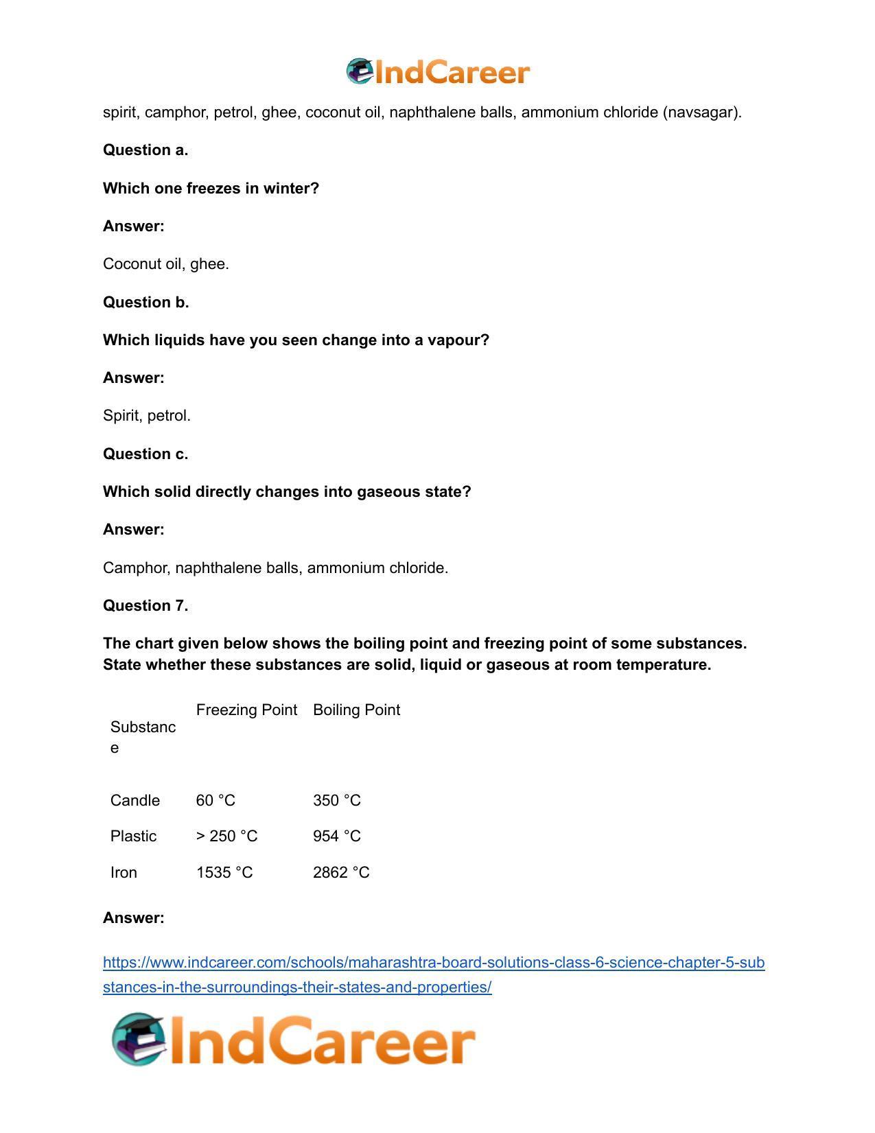 Maharashtra Board Solutions Class 6-Science: Chapter 5- Substances in the Surroundings - Their States and Properties - Page 27