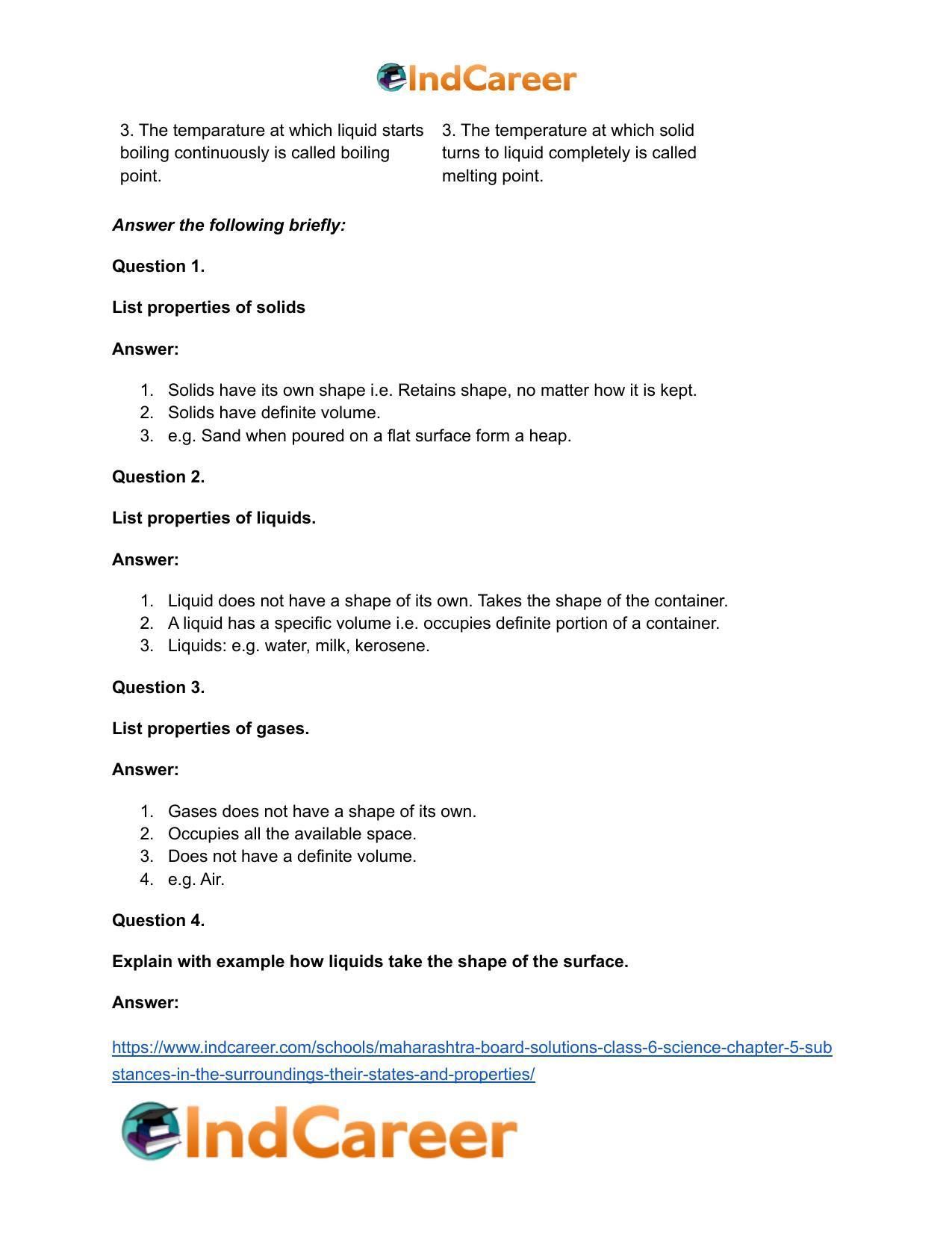 Maharashtra Board Solutions Class 6-Science: Chapter 5- Substances in the Surroundings - Their States and Properties - Page 29