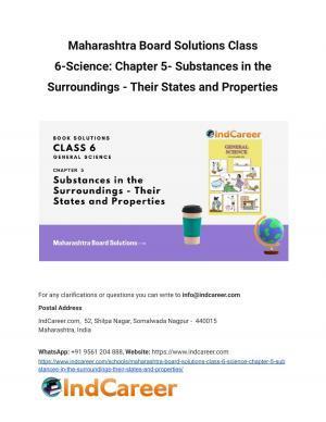 Maharashtra Board Solutions Class 6-Science: Chapter 5- Substances in the Surroundings - Their States and Properties