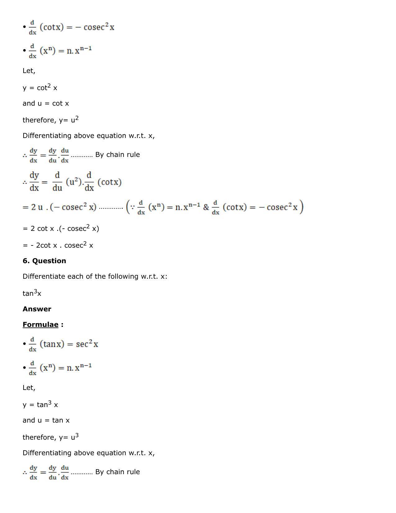 Chapter 10: Differentiation Solutions: RS Aggarwal Class 12 Solutions  - Page 4