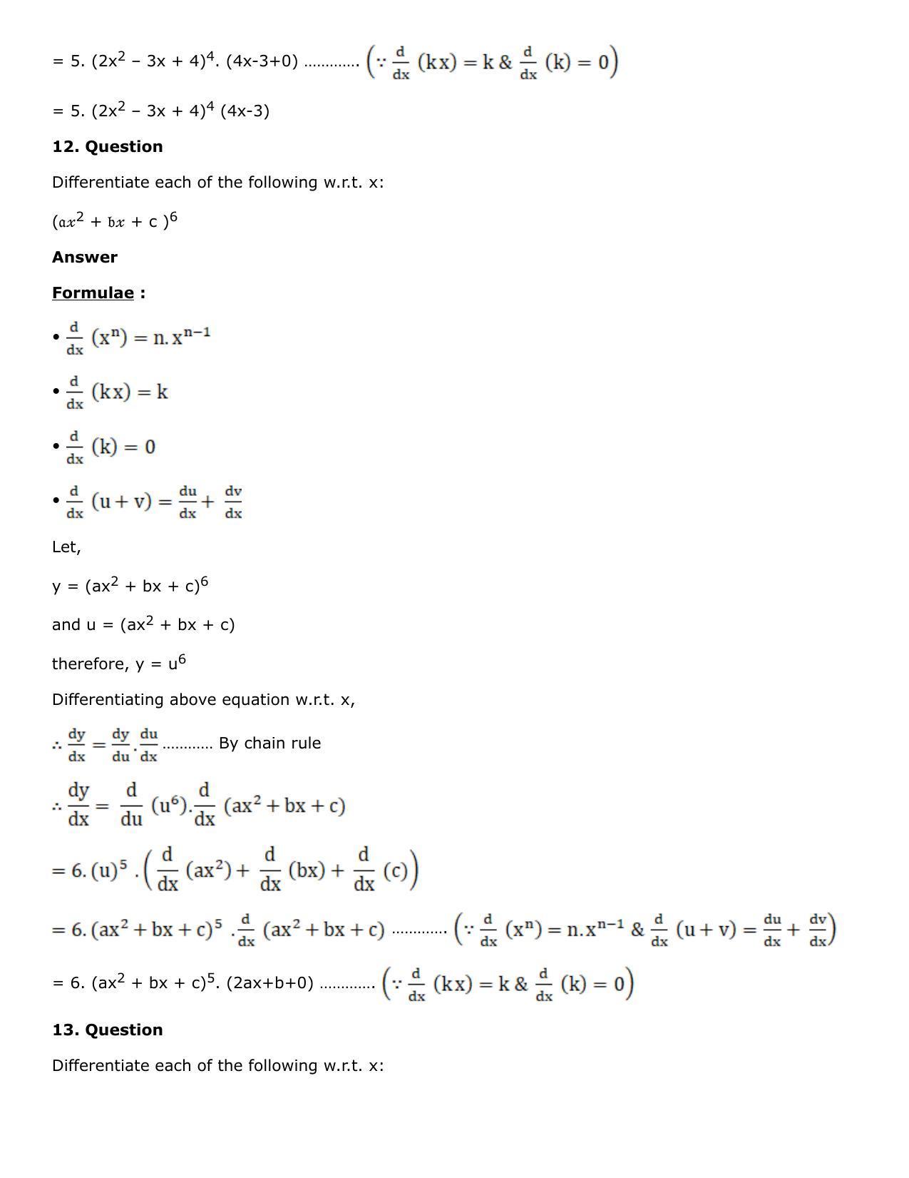 Chapter 10: Differentiation Solutions: RS Aggarwal Class 12 Solutions  - Page 9