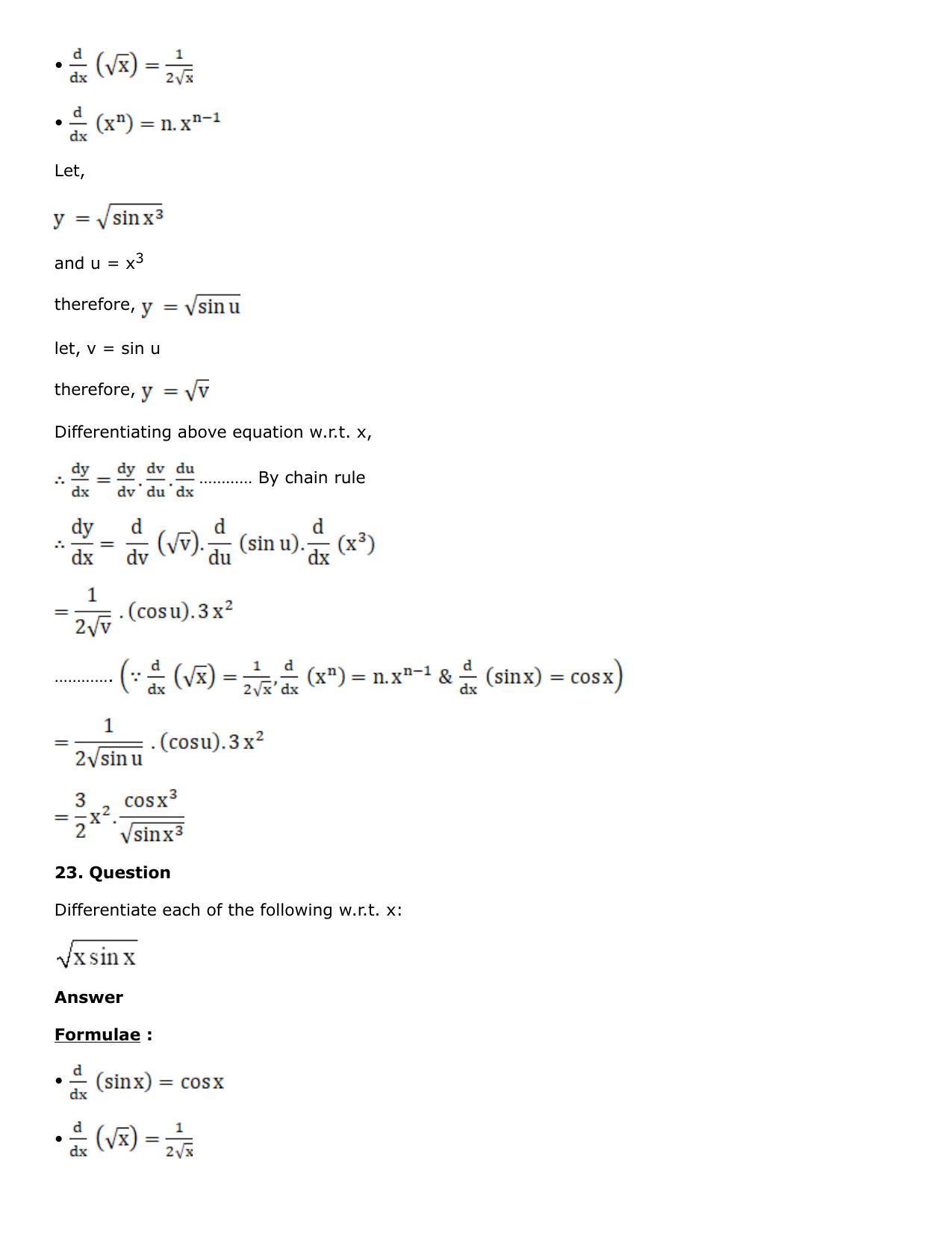 Chapter 10: Differentiation Solutions: RS Aggarwal Class 12 Solutions  - Page 19