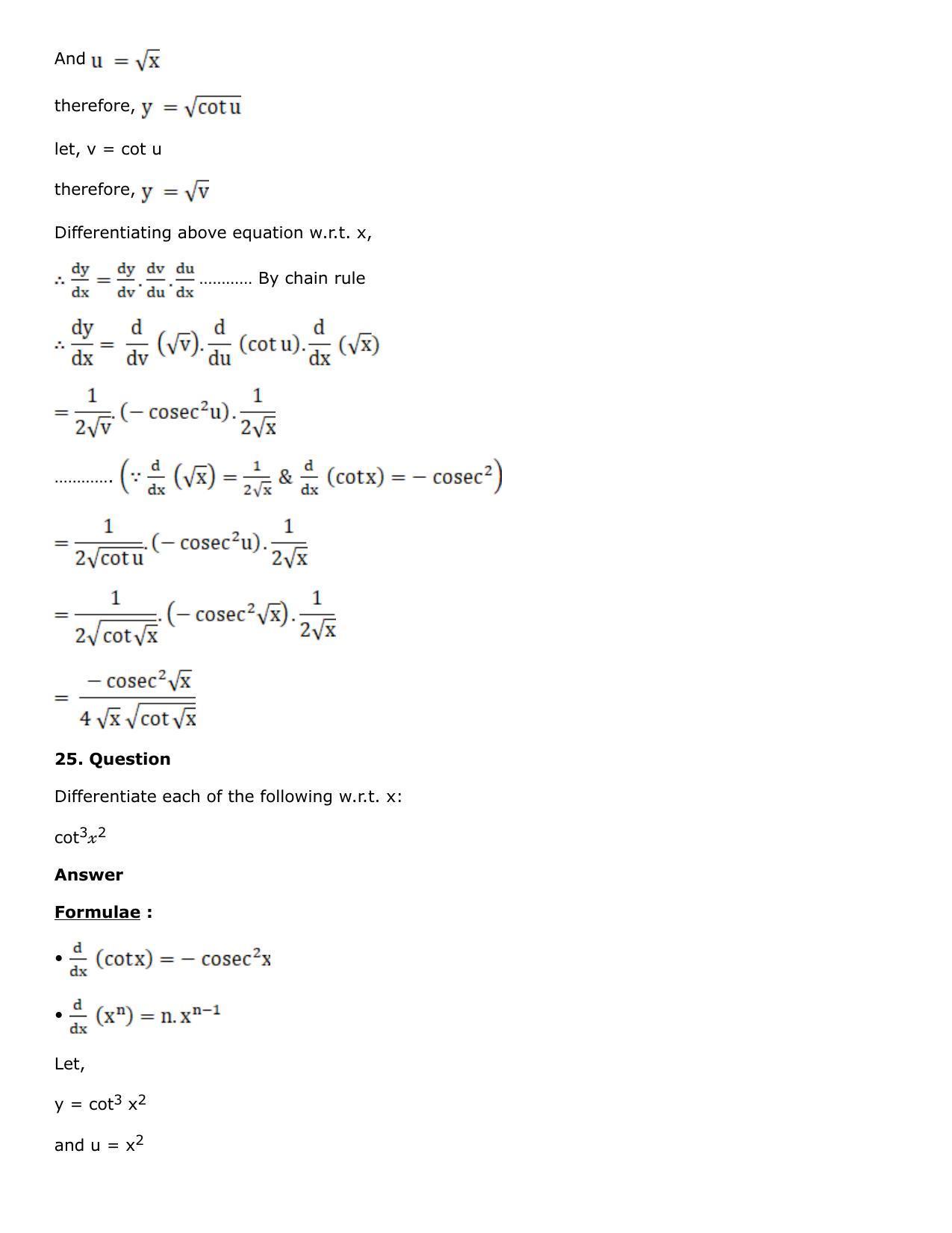 Chapter 10: Differentiation Solutions: RS Aggarwal Class 12 Solutions  - Page 21