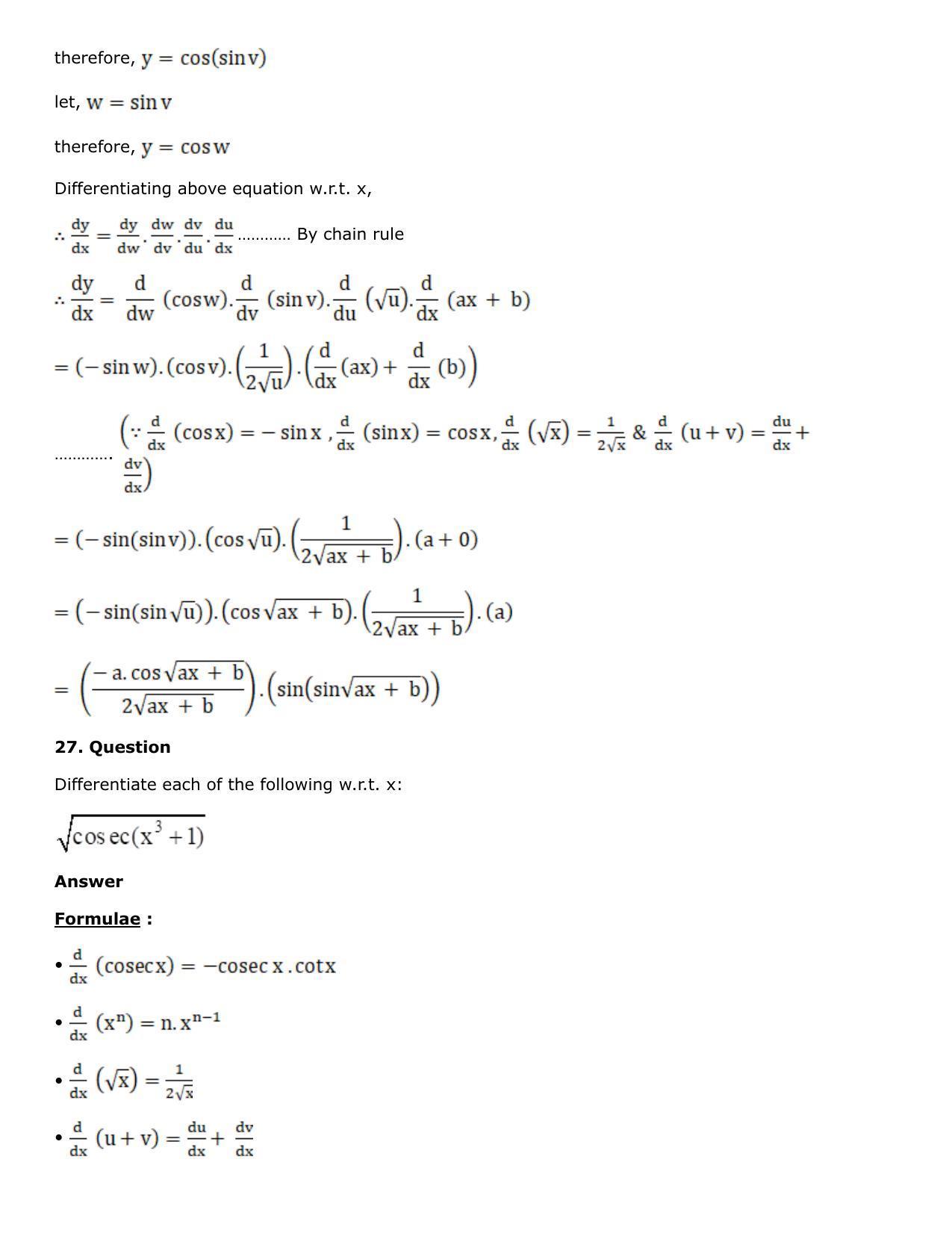 Chapter 10: Differentiation Solutions: RS Aggarwal Class 12 Solutions  - Page 23