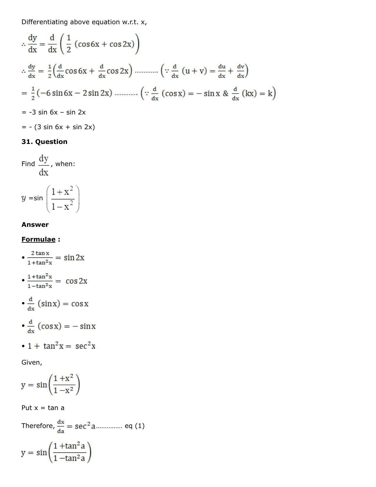 Chapter 10: Differentiation Solutions: RS Aggarwal Class 12 Solutions  - Page 27