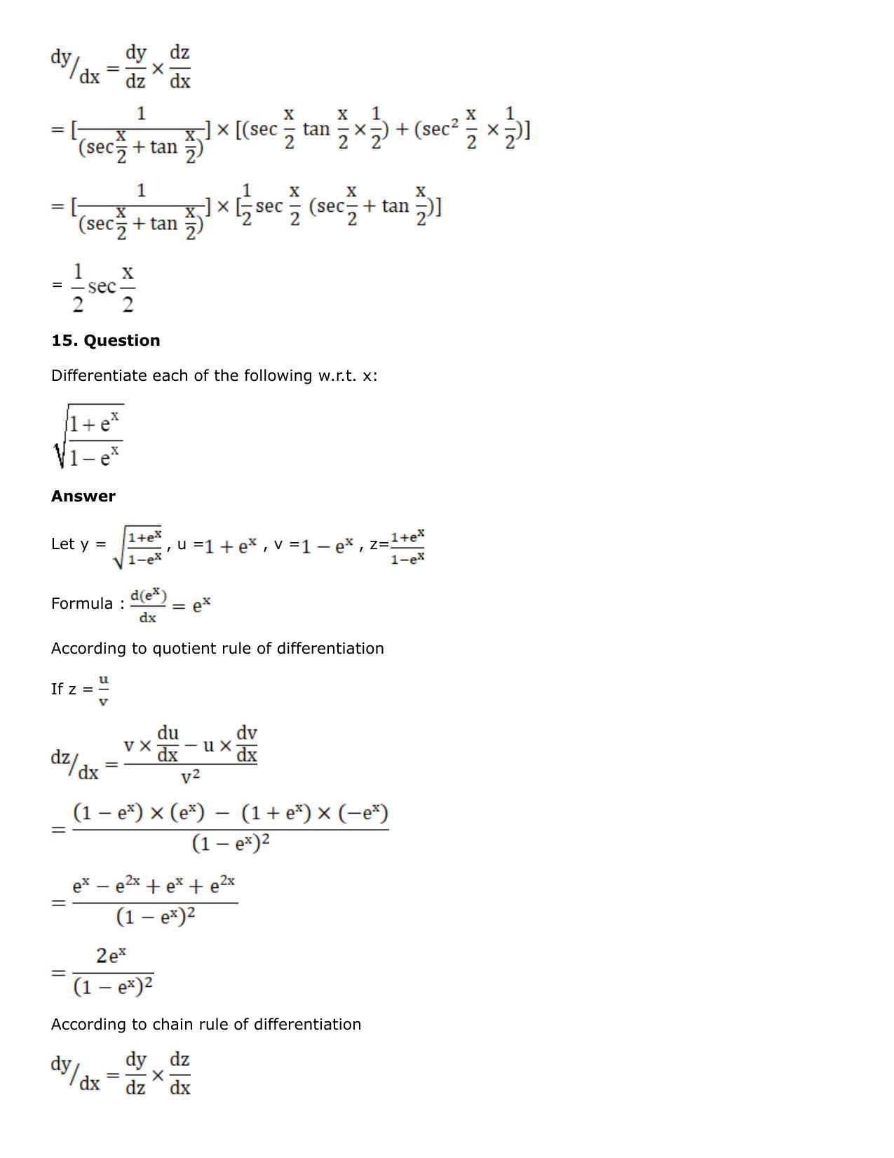 Chapter 10: Differentiation Solutions: RS Aggarwal Class 12 Solutions  - Page 43