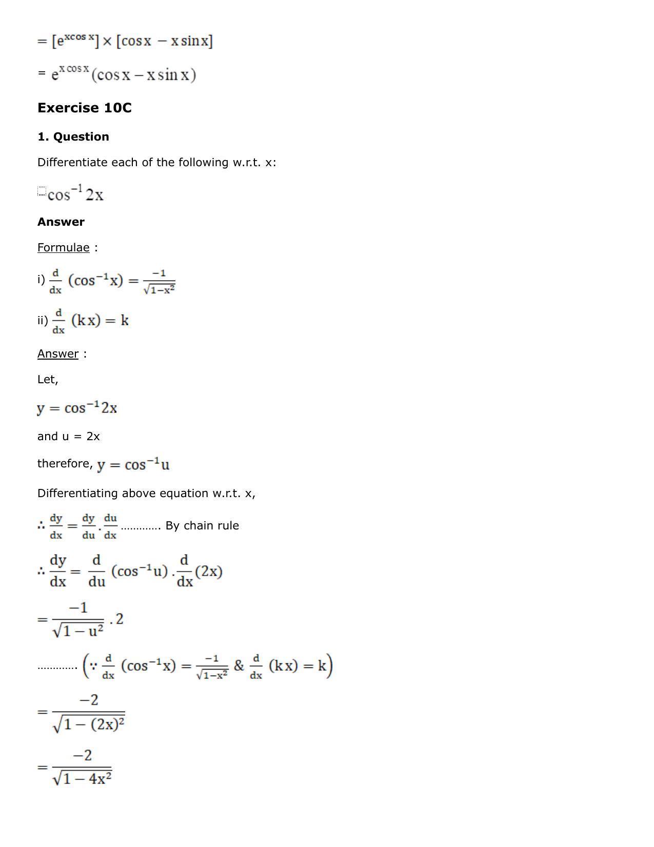 Chapter 10: Differentiation Solutions: RS Aggarwal Class 12 Solutions  - Page 48