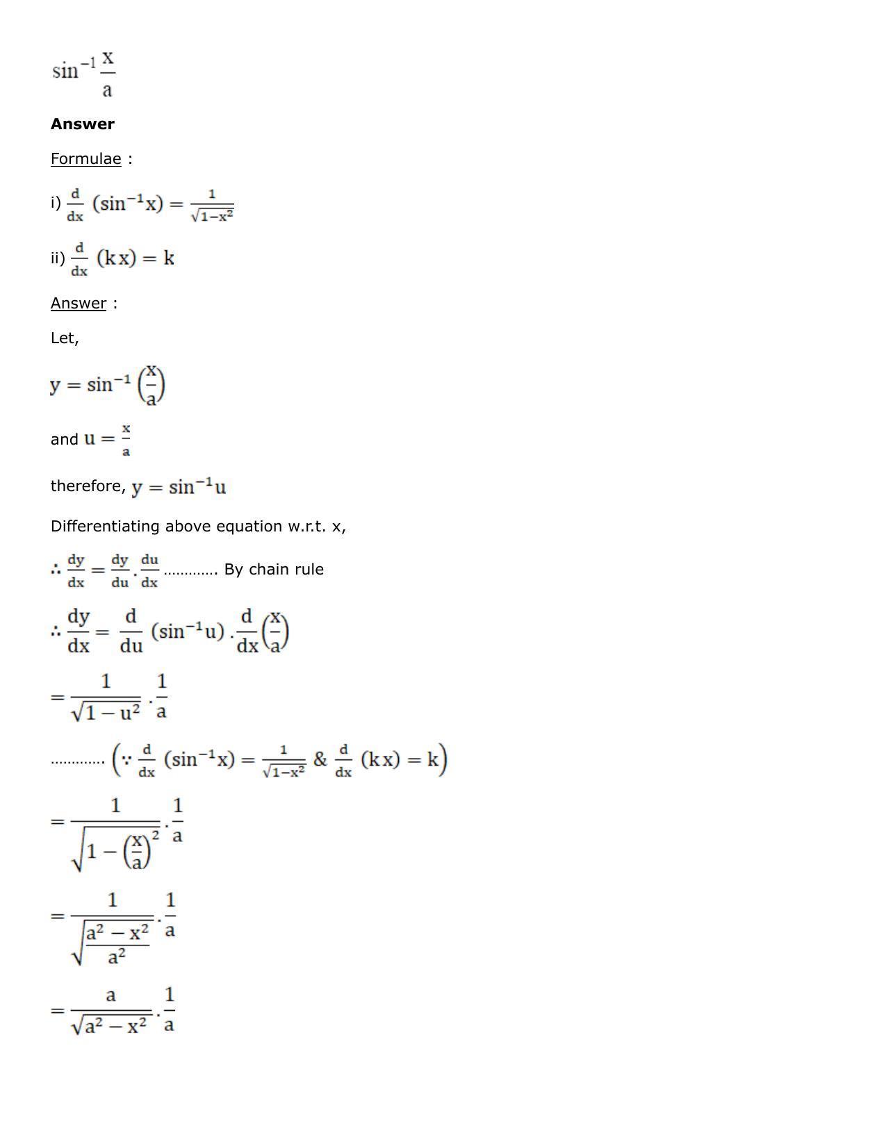 Chapter 10: Differentiation Solutions: RS Aggarwal Class 12 Solutions  - Page 51