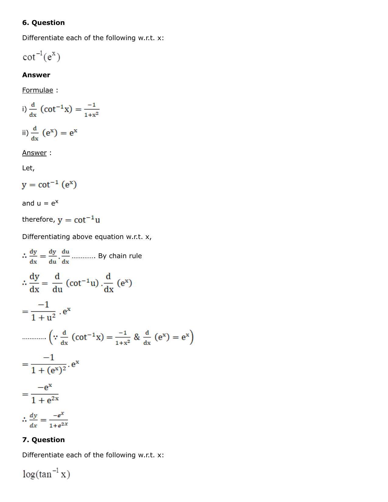 Chapter 10: Differentiation Solutions: RS Aggarwal Class 12 Solutions  - Page 53