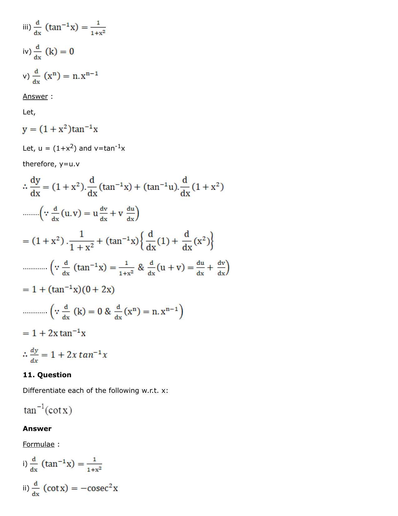 Chapter 10: Differentiation Solutions: RS Aggarwal Class 12 Solutions  - Page 57