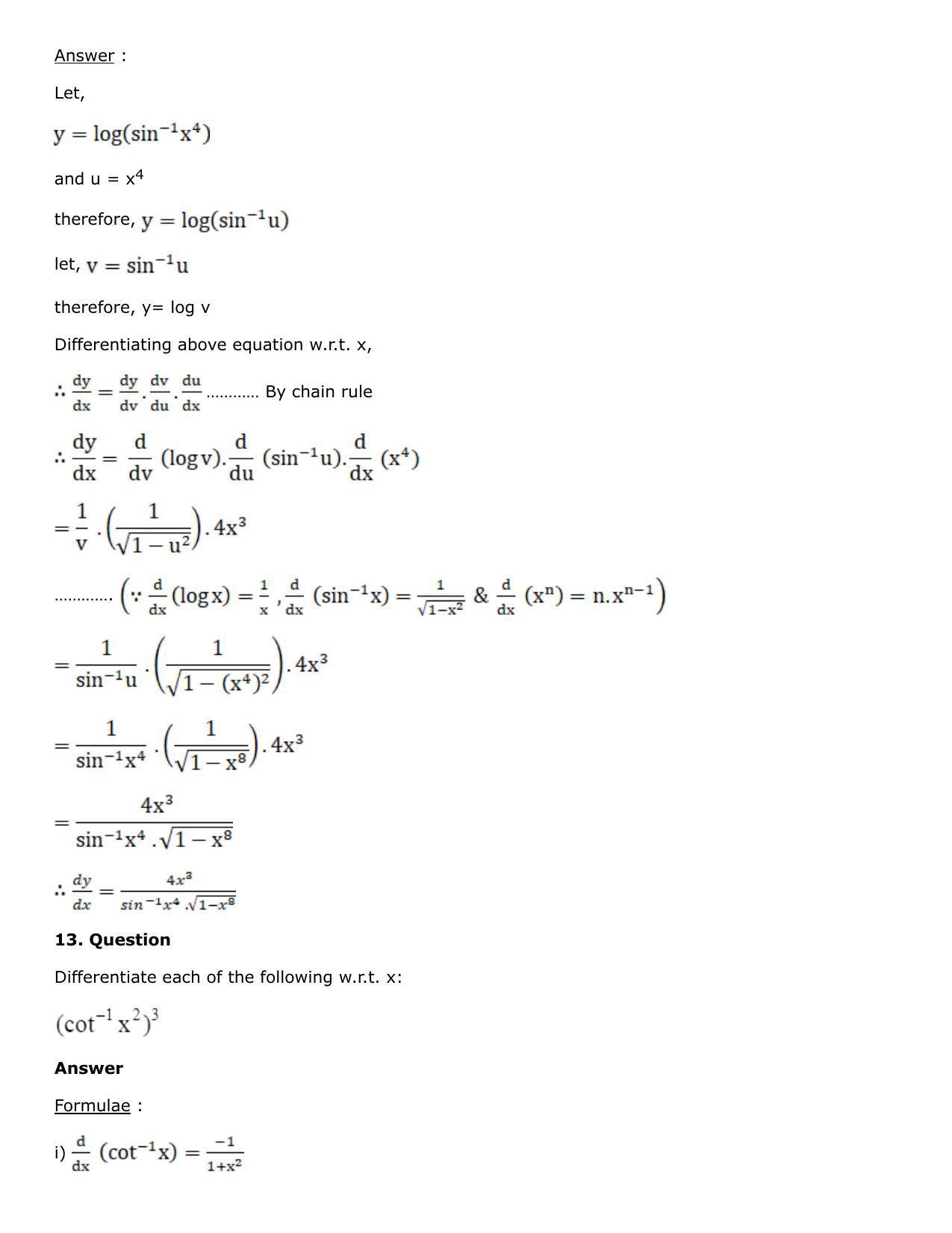 Chapter 10: Differentiation Solutions: RS Aggarwal Class 12 Solutions  - Page 59