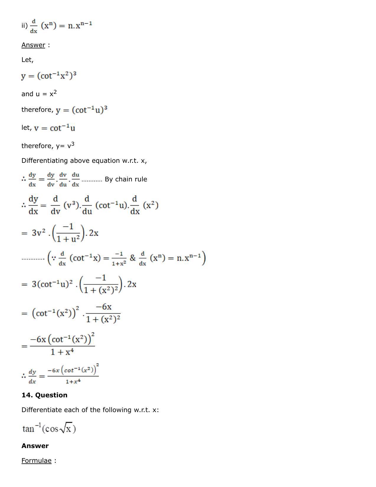 Chapter 10: Differentiation Solutions: RS Aggarwal Class 12 Solutions  - Page 60