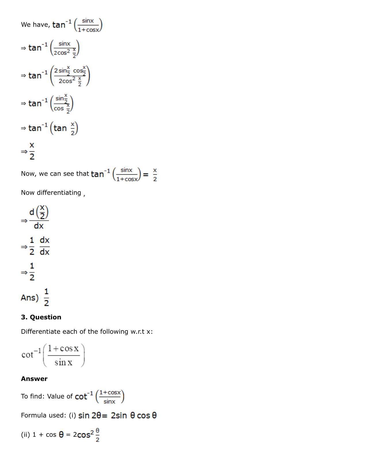 Chapter 10: Differentiation Solutions: RS Aggarwal Class 12 Solutions  - Page 71