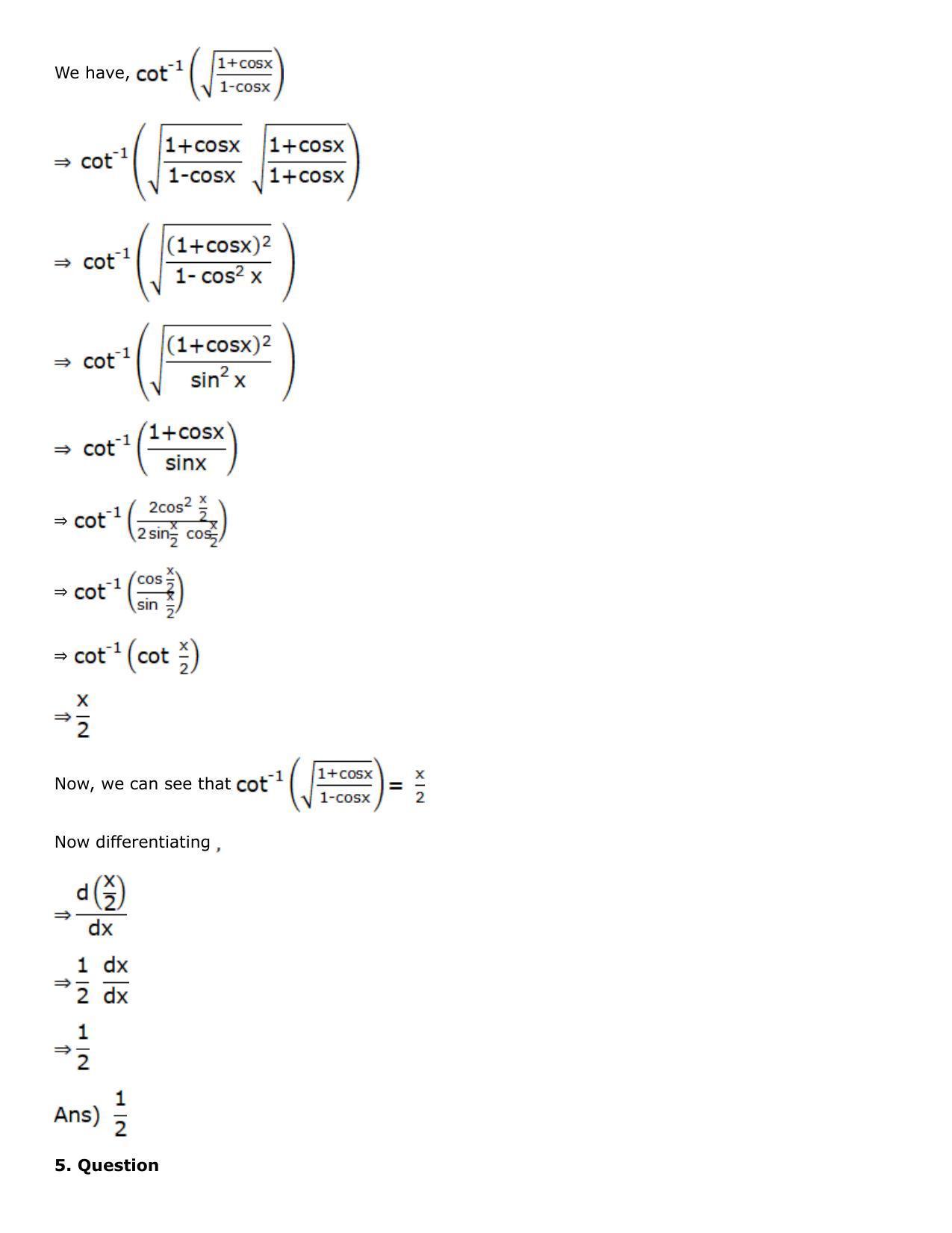 Chapter 10: Differentiation Solutions: RS Aggarwal Class 12 Solutions  - Page 73