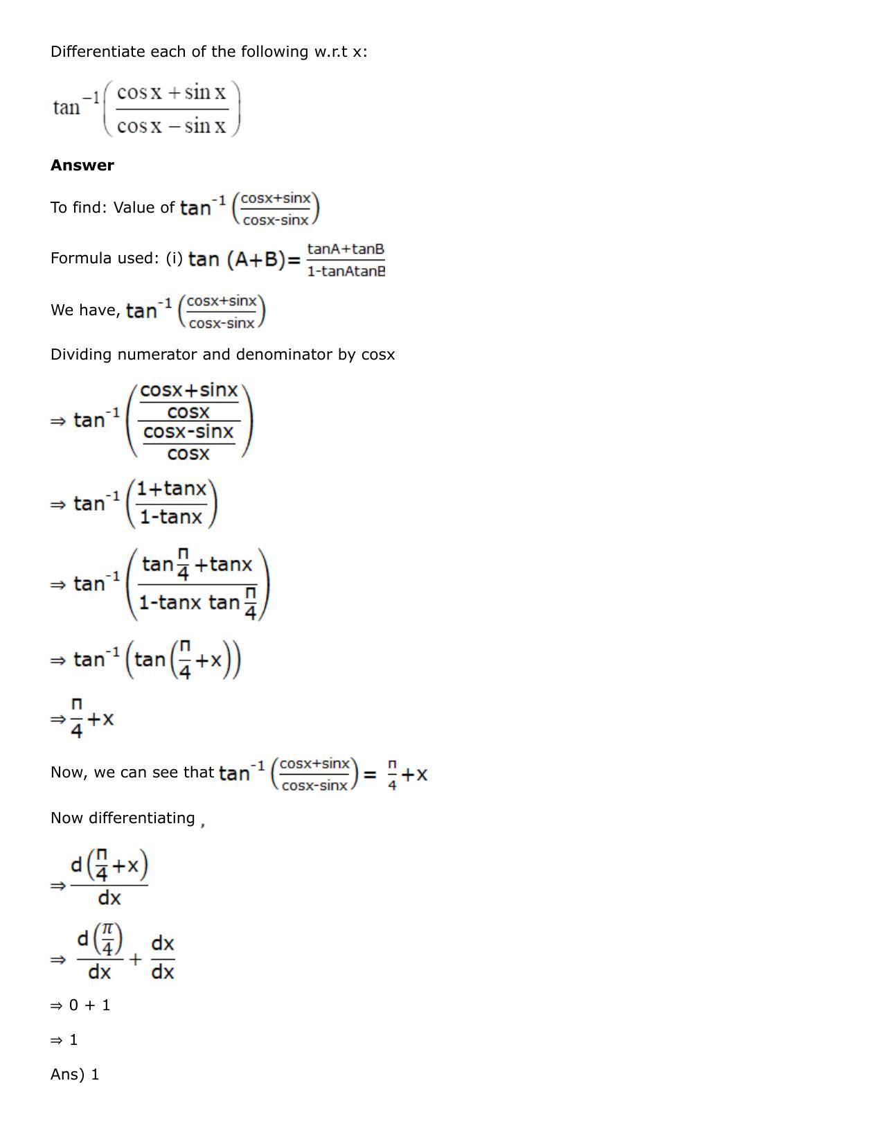 Rs aggarwal solutions for 12th class maths chapter 10 differentiation
